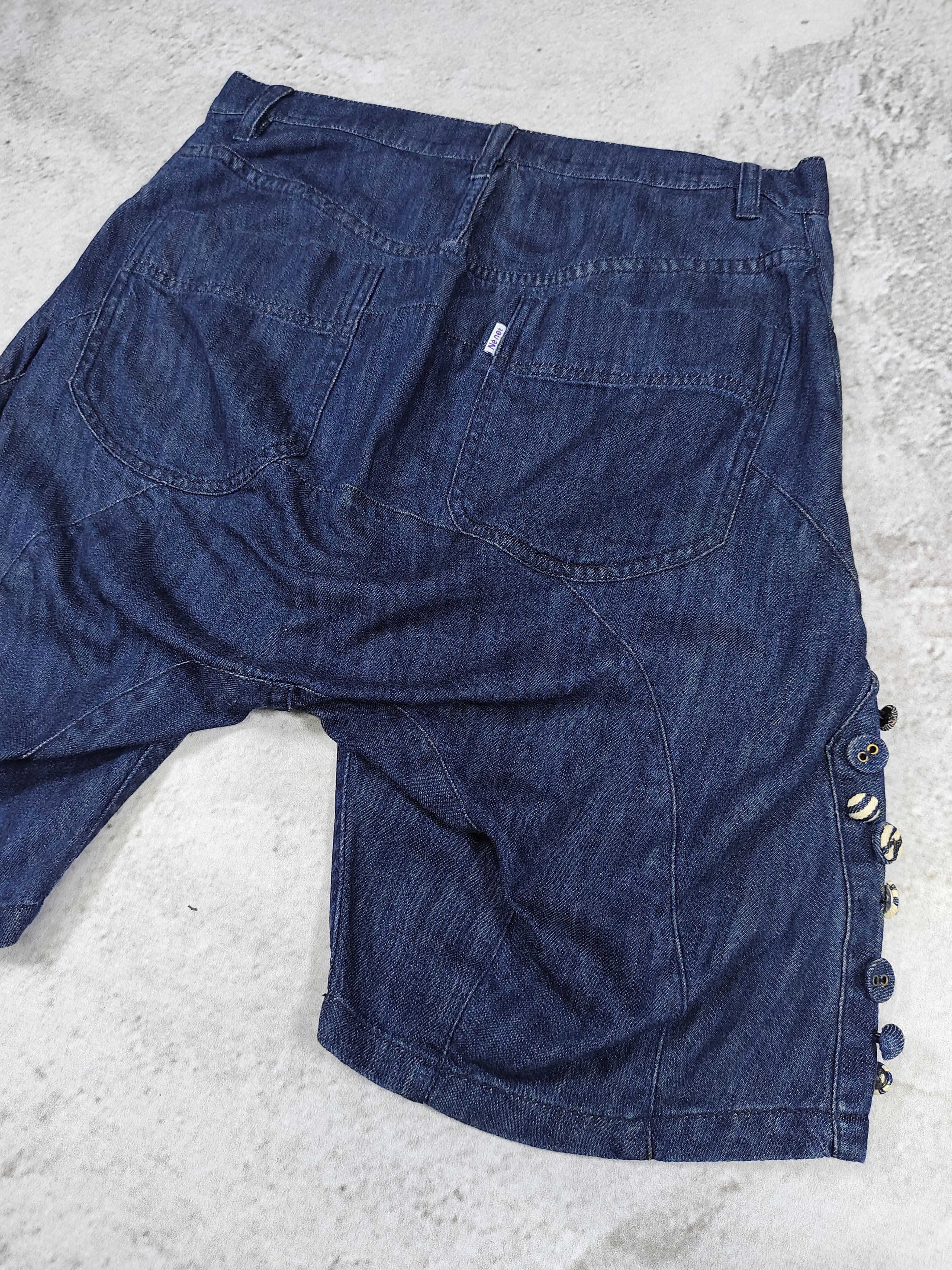 Ne-Net 00s Ne-Net🇯🇵 By Issey Co Buttons Drop Crotch Denim Short Size 32" / US 10 / IT 46 - 5 Thumbnail