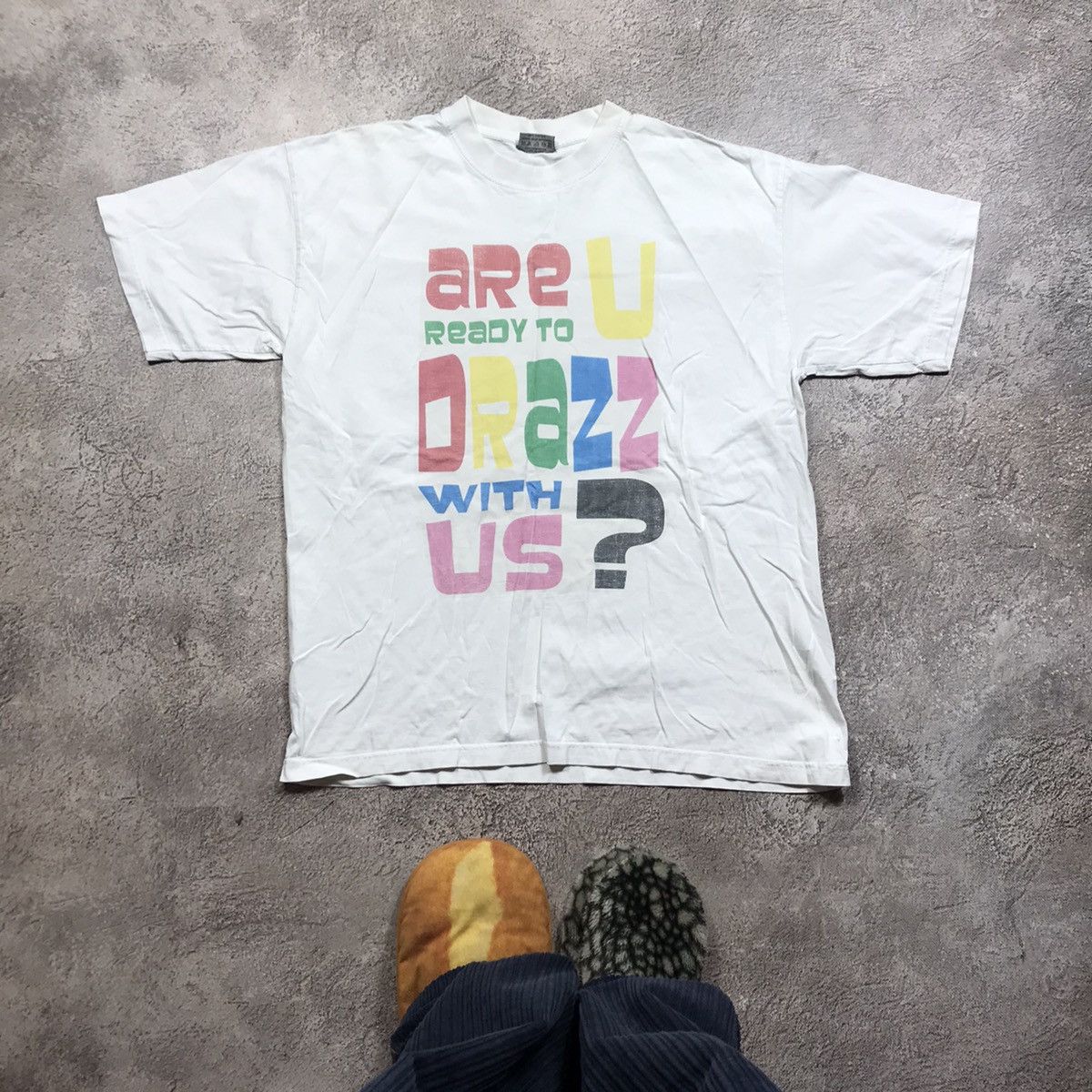 Band Tees Vintage Y2K Humor Tee “Are U Ready To DRAZZ” Graphic XL Size US XL / EU 56 / 4 - 1 Thumbnail