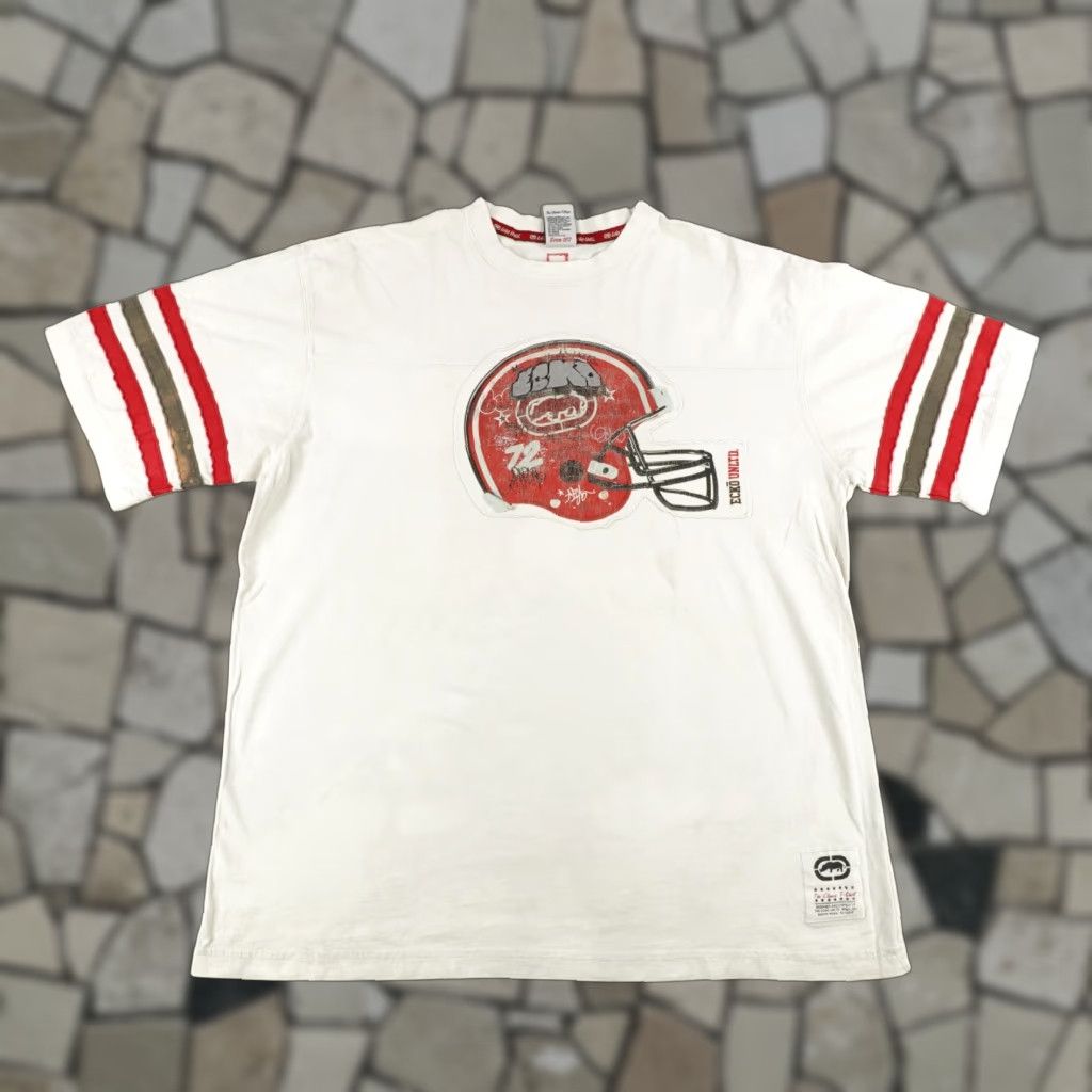 Ecko Unltd. VINTAGE Ecko Unltd Shirt Large White Graphic Print Football Helmet Tee Y2K Mens Size US L / EU 52-54 / 3 - 1 Thumbnail
