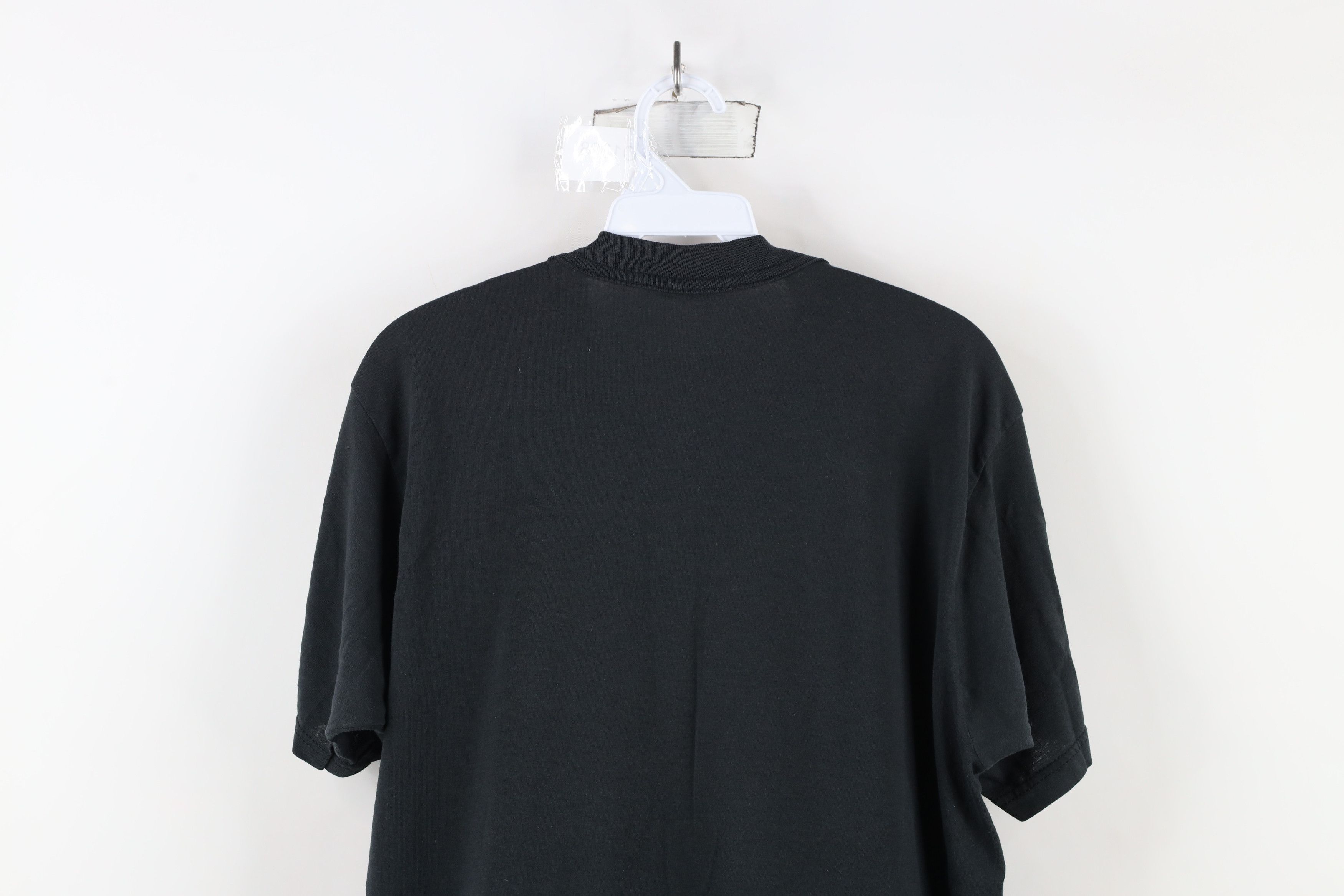 Vintage Vintage 90s Streetwear Blank Thin Pocket T-Shirt Black Size US M / EU 48-50 / 2 - 12 Thumbnail