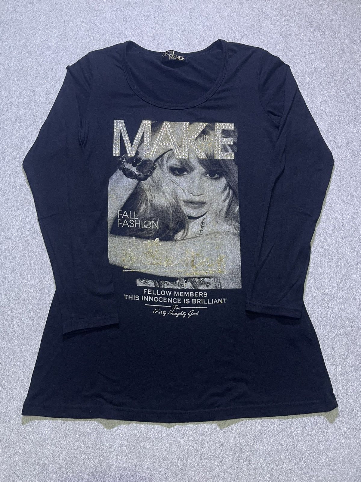 Japanese Brand Y2K CECIL McBEE long sleeve tshirt women'n Size S / US 4 / IT 40 - 1 Thumbnail
