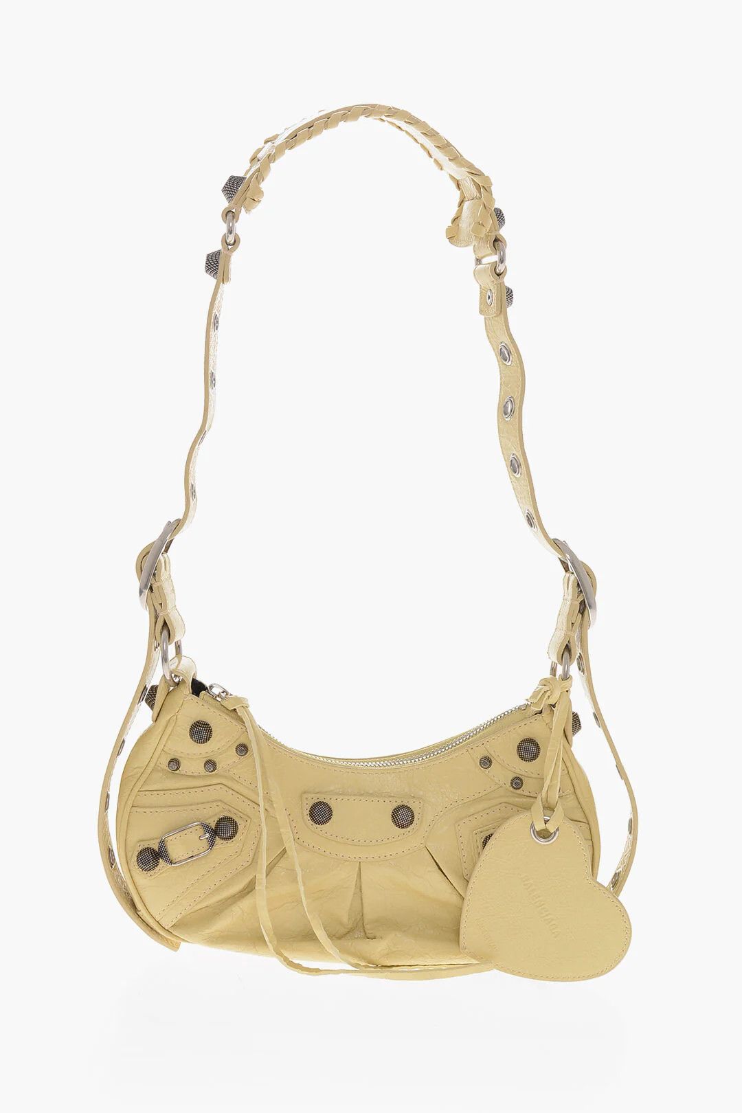 Balenciaga og1mm0326 Size: OS / Craquelé Leather Shoulder Bag in Yellow Size ONE SIZE - 1 Thumbnail