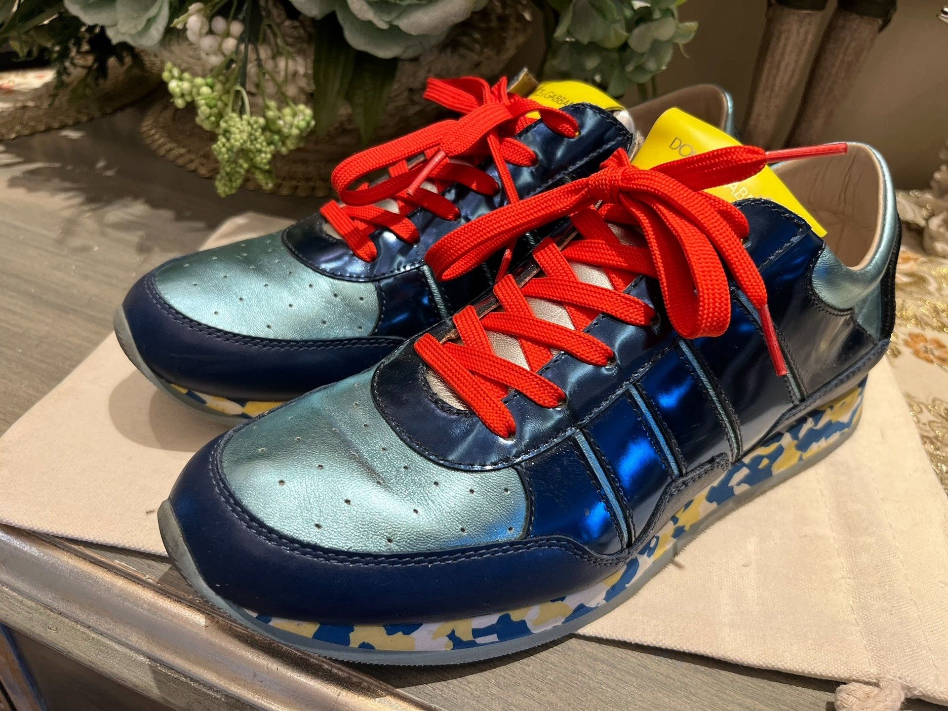 Dolce & Gabbana Dolce Gabbana Metallic Reflective Sneakers Size US 7 / EU 40 - 7 Thumbnail