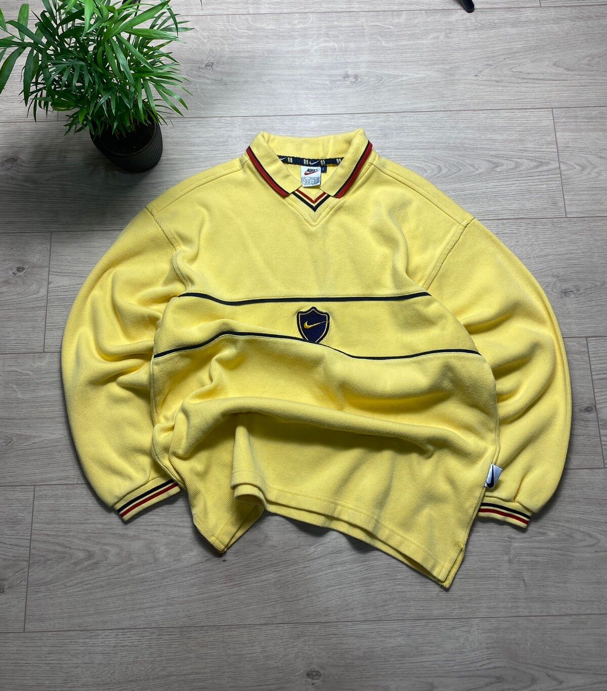 Pre-owned Nike X Nike Acg Nike Cortez 00s Vintage Embroidered Logo Oversize Sweatshirt In Yellow