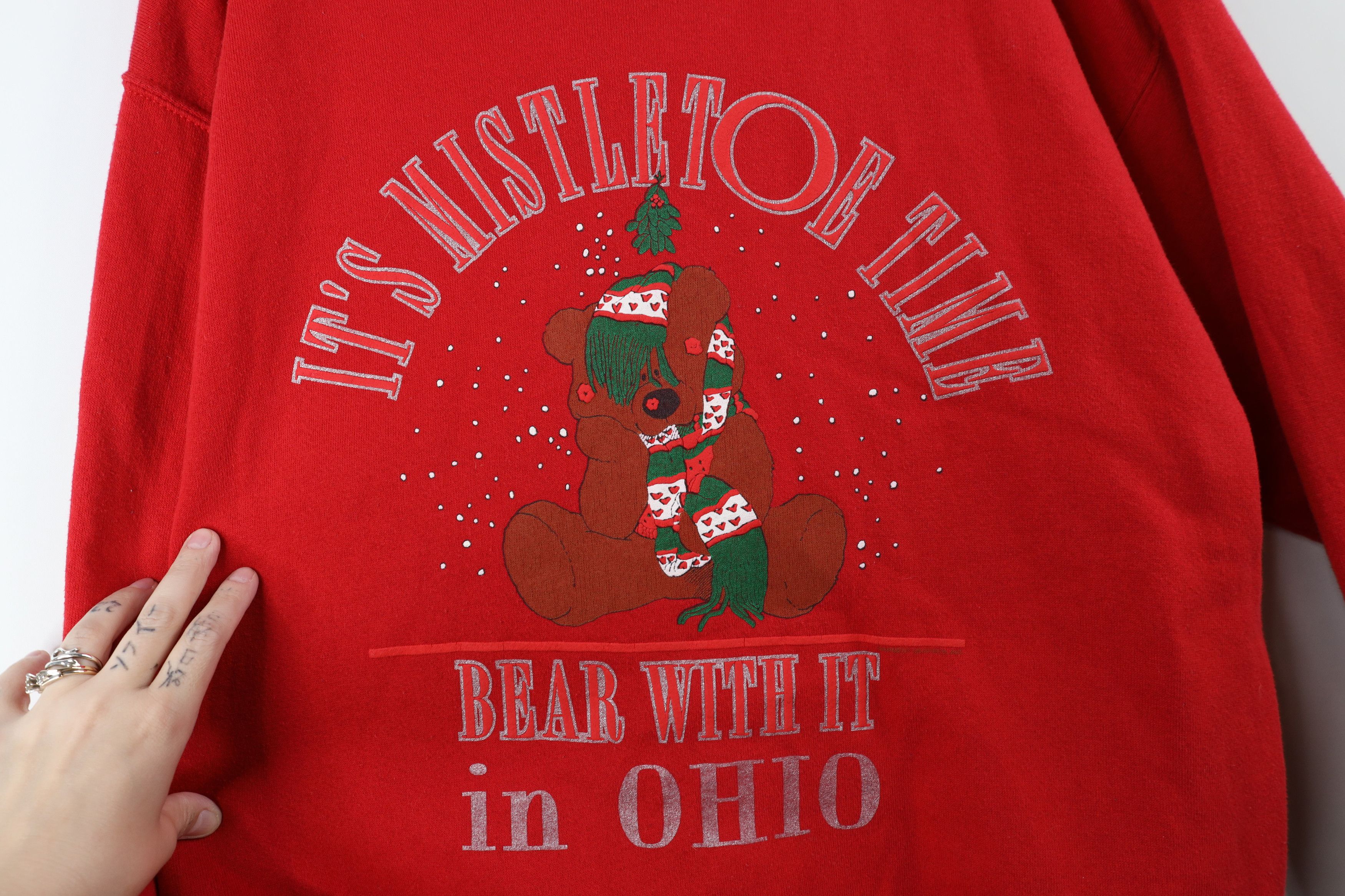 Vintage Vintage 90s Streetwear Christmas Ohio Sweatshirt USA Red Size L / US 10 / IT 46 - 4 Thumbnail
