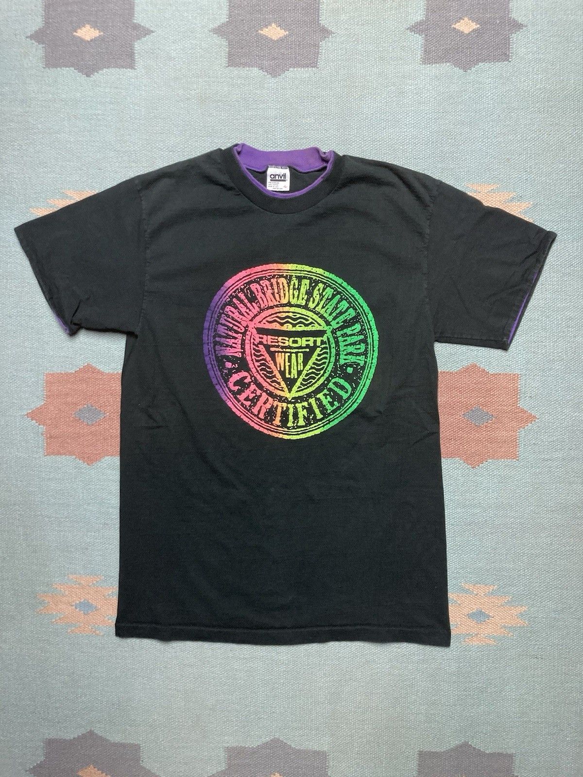 Anvil × Vintage 90s tshirt natural bridge state park rainbow single stitch L Size US L / EU 52-54 / 3 - 1 Thumbnail