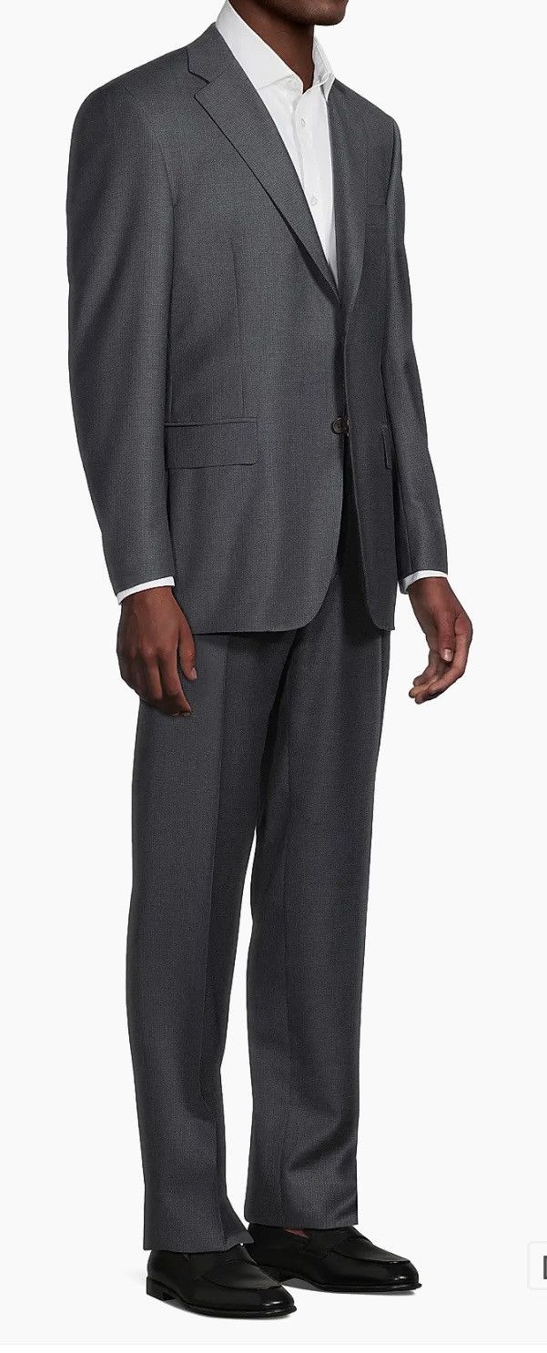 Canali Canali Charcoal Gray Micro-Check Wool Suit – 2-Piece Size 40L - 2 Thumbnail