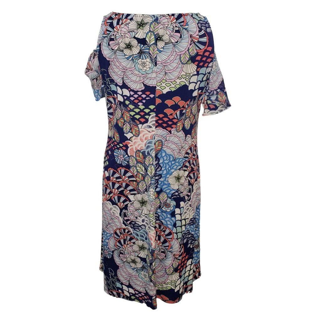 Designer CT521 Roz & Ali Floral Short Sleeve Straight Dress S Size S / US 4 / IT 40 - 2 Thumbnail