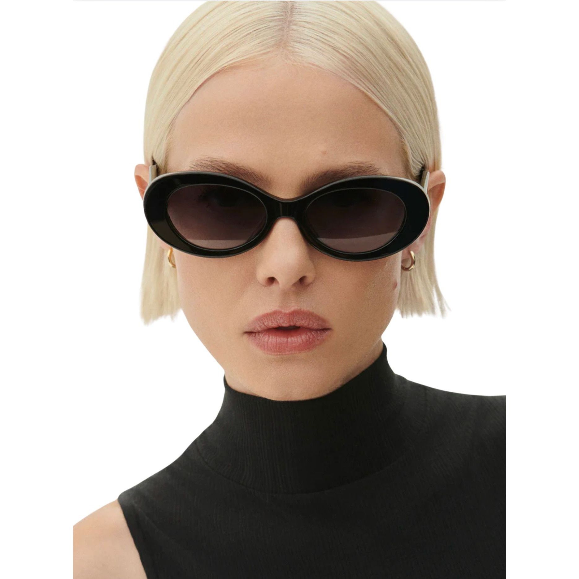 Varley VARLEY Bethnall Oval Sunglasses Black NEW $198 Size ONE SIZE - 3 Thumbnail