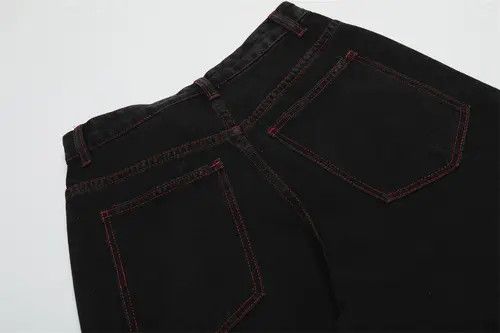 VIBE Men's loose trendy keychain decorated straight jeans Size US 32 / EU 48 - 6 Thumbnail