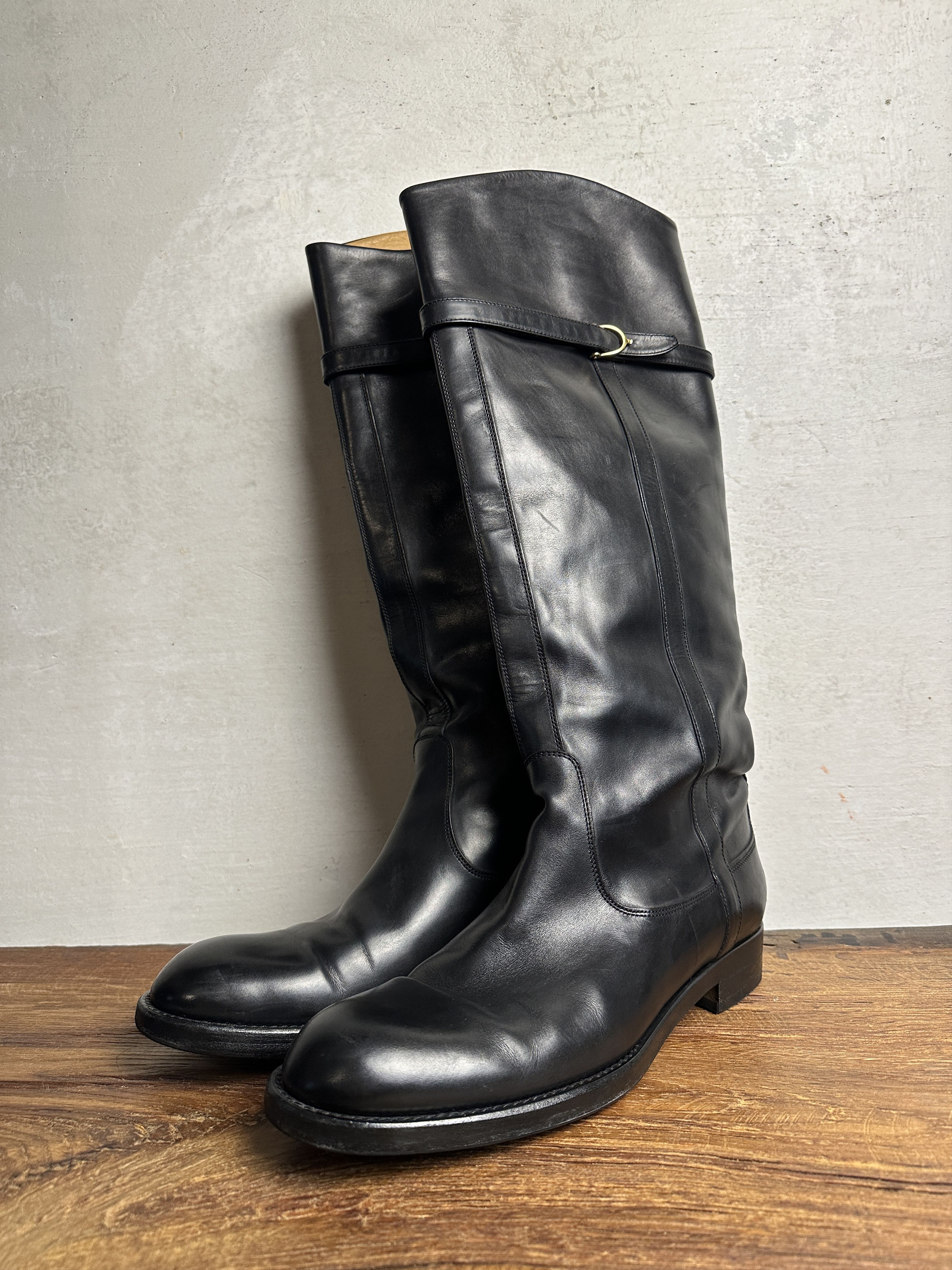 Gucci Gucci Web Accent Leather Riding Boots Size US 11 / IT 41 - 3 Thumbnail