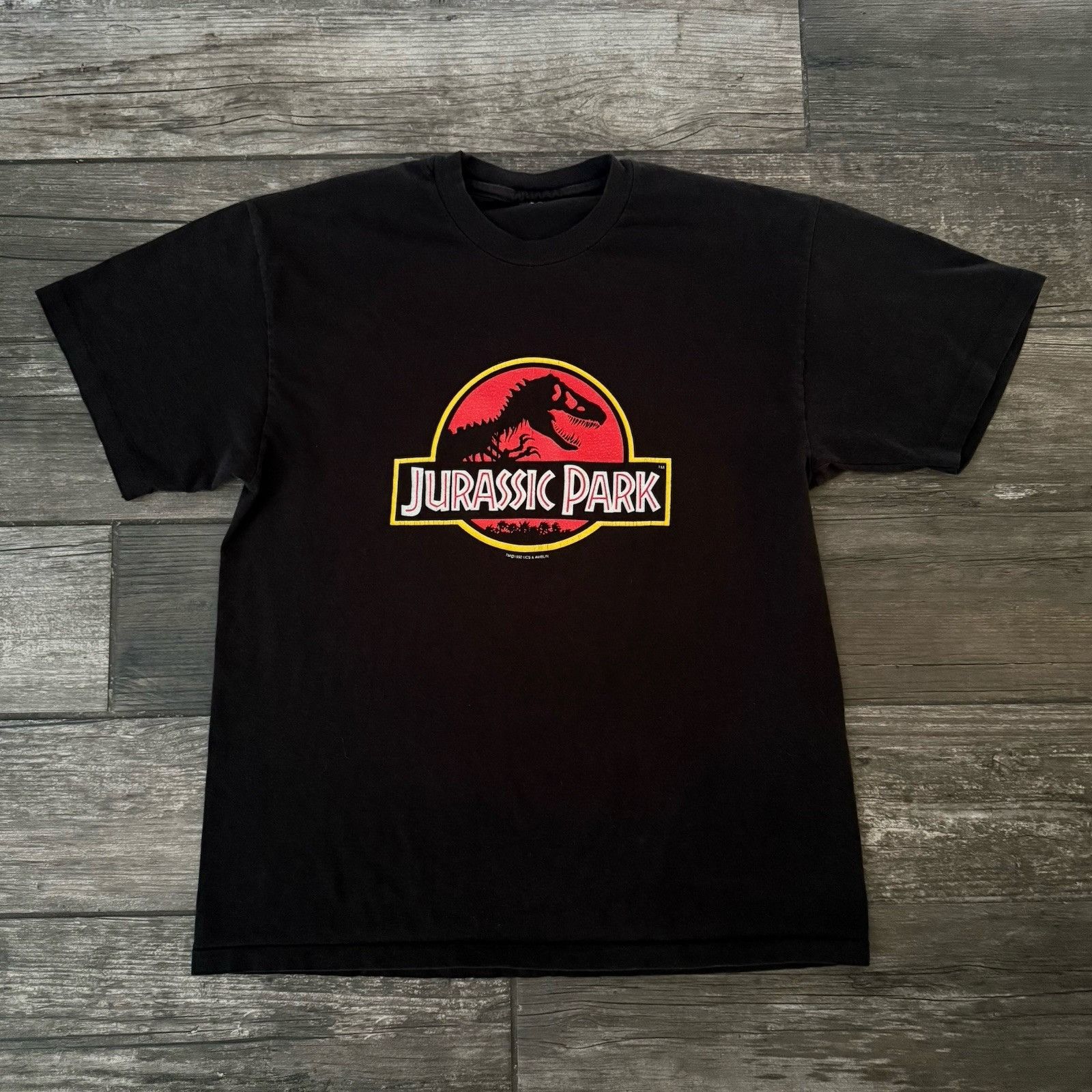Vintage VTG 1992 JURASSIC PARK MOVIE PROMO T-SHIRT TEE BLACK SZ S SM Size US S / EU 44-46 / 1 - 2 Thumbnail