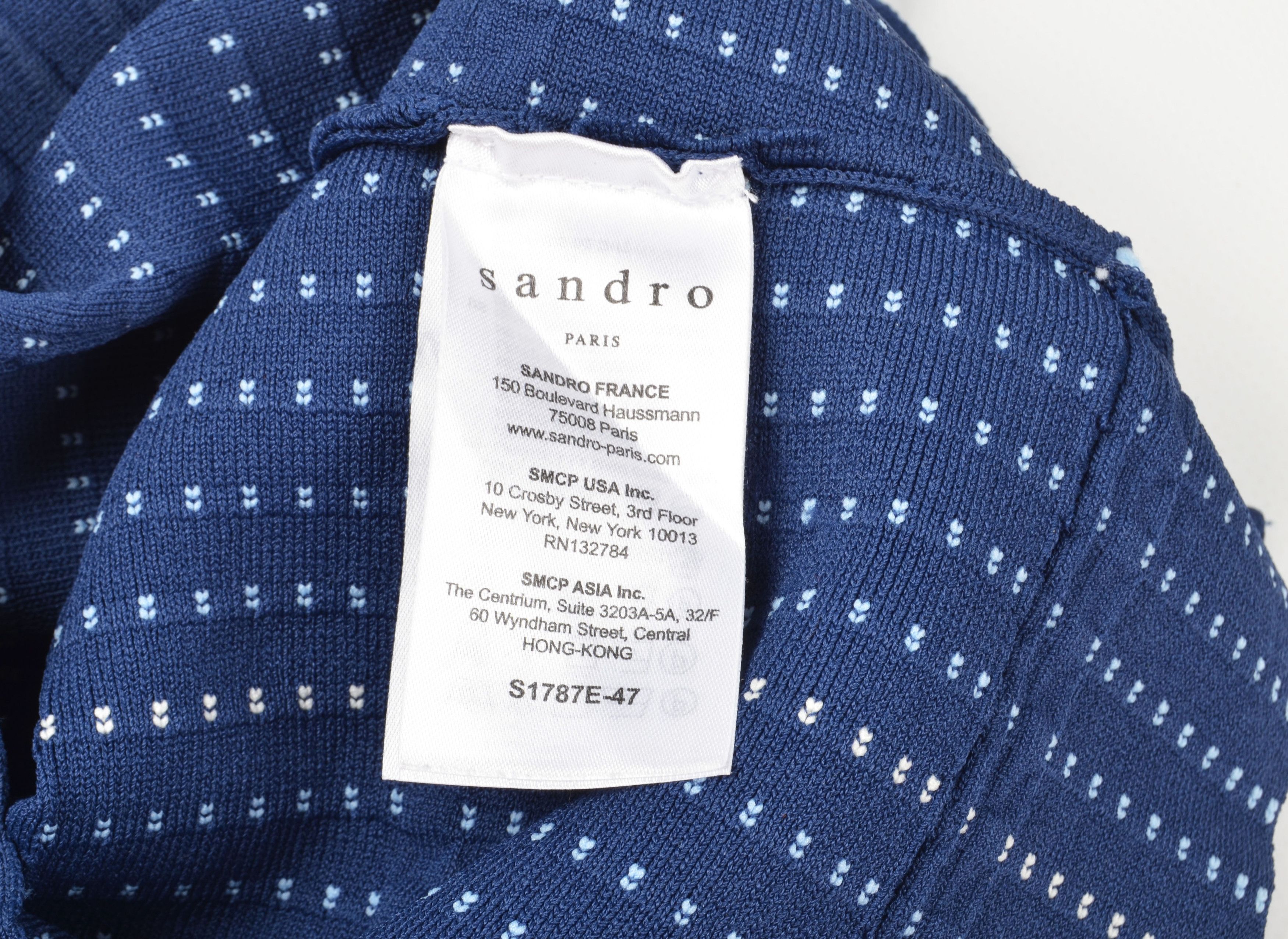 Sandro Women's Sandro Paris Coquette Sleeveless Textured Blue Top Size S / US 4 / IT 40 - 7 Thumbnail