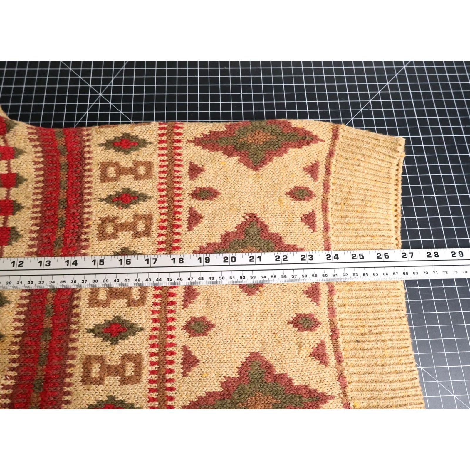 Liz Claiborne VINTAGE Claiborne Sweater Geometric Beige Cotton Knit Crew Neck Long Sleeve Pullover Women's Large 90s Tribal Hipster Oversized Mens Womens Girls Size L / US 10 / IT 46 - 6 Thumbnail