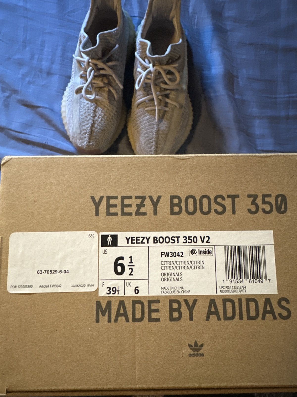 Adidas × Kanye West 📍Yeezy 350 V2 Citrin 📍 Size US 6.5 / EU 39-40 - 6 Thumbnail