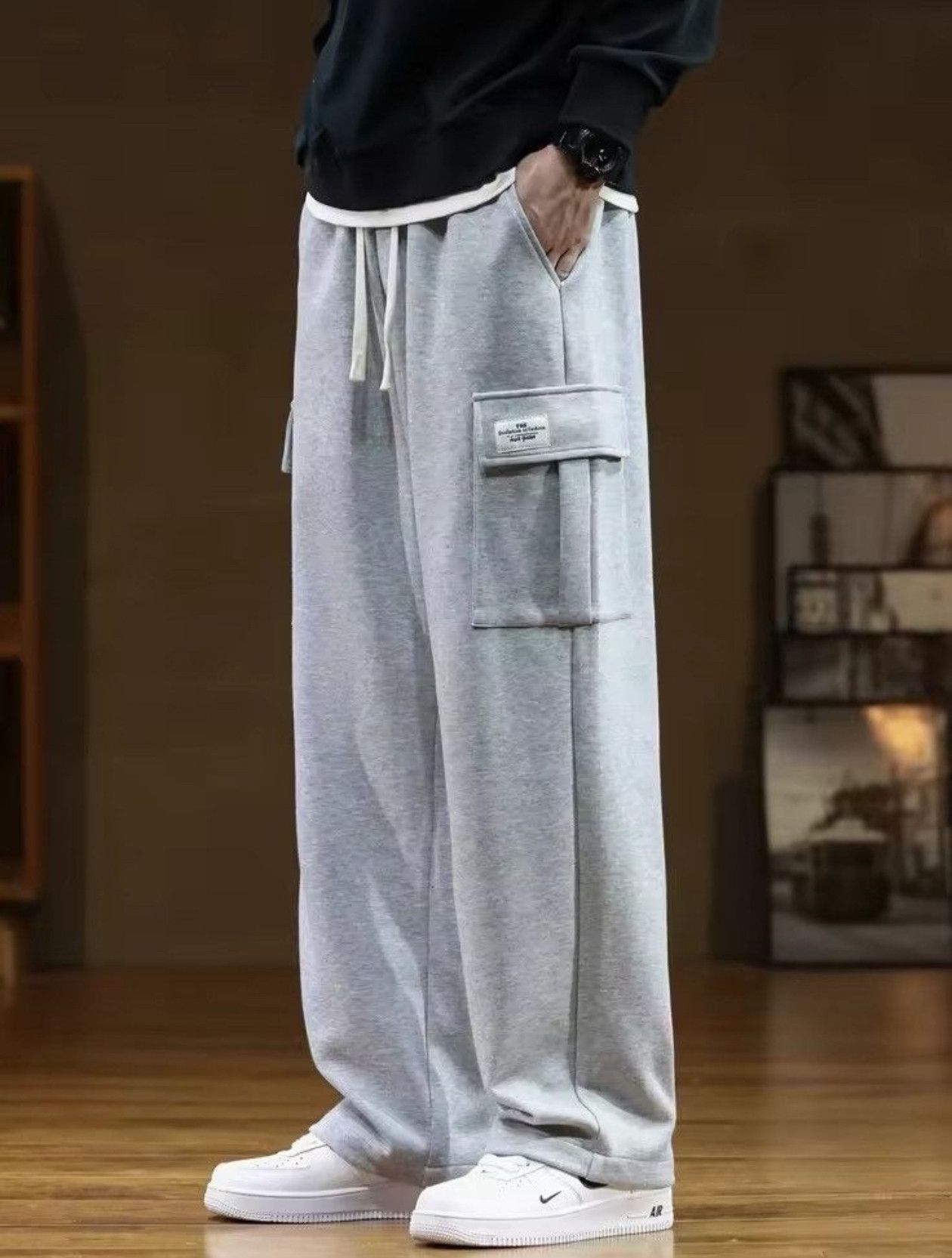 Japanese Brand Multi-Pockets Drawstring Cotton Casual Sweatpant Size US 29 - 2 Thumbnail