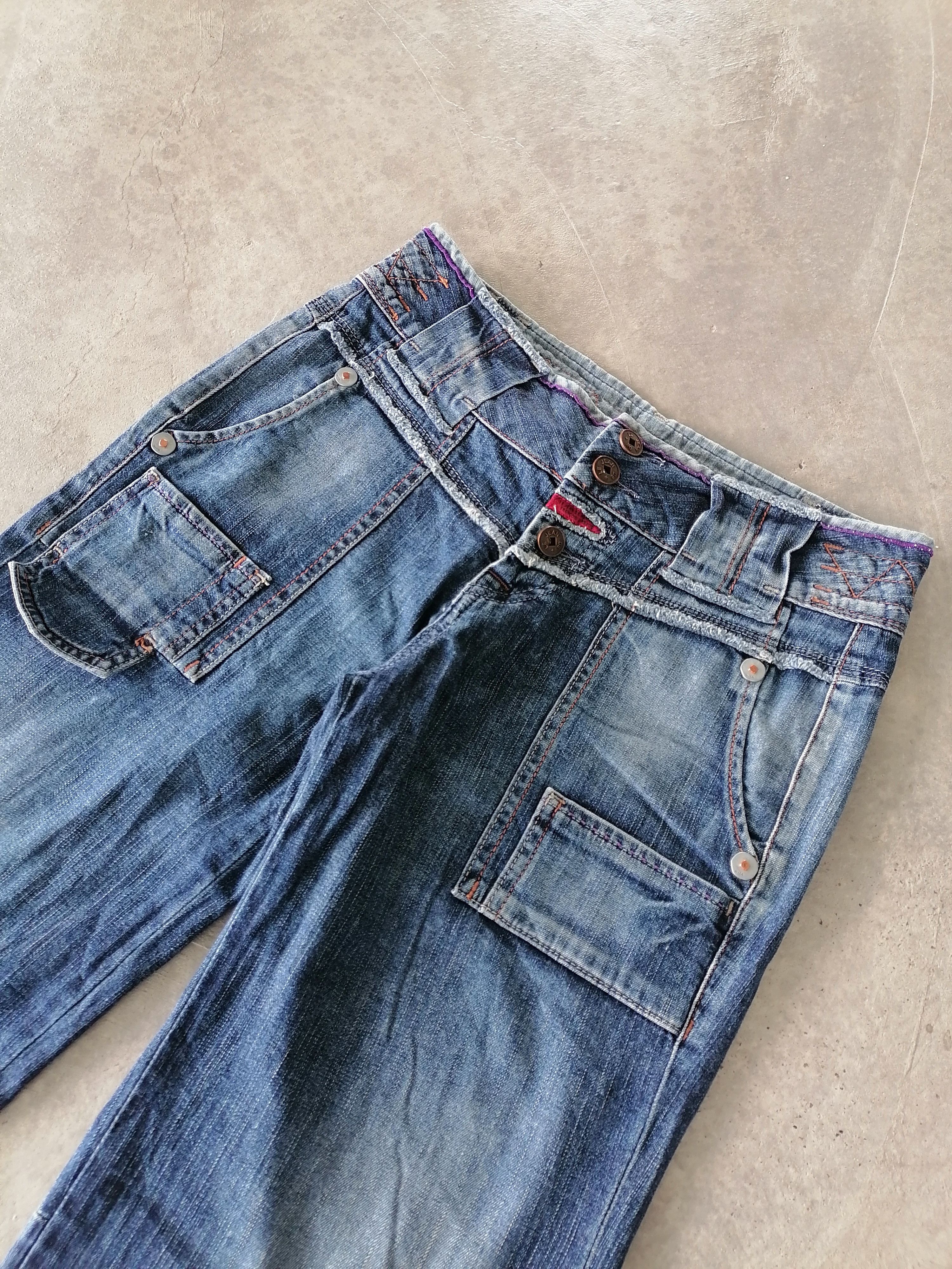 Japanese Brand × Marithe + Francois Girbaud Flare Jeans Marithe Francois Girbaud Baggy Denim Pants Size 27" / US 4 / IT 40 - 4 Thumbnail