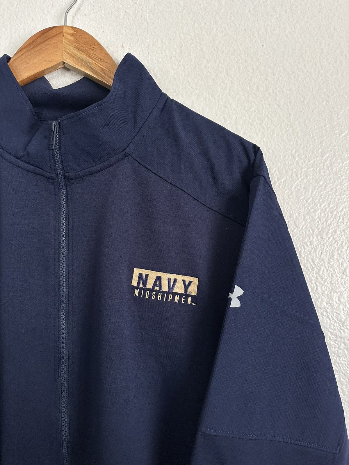 Under Armour Under Armour Navy Midshipmen Football Athletic Zip Jacket Size US XXL / EU 58 / 5 - 2 Thumbnail