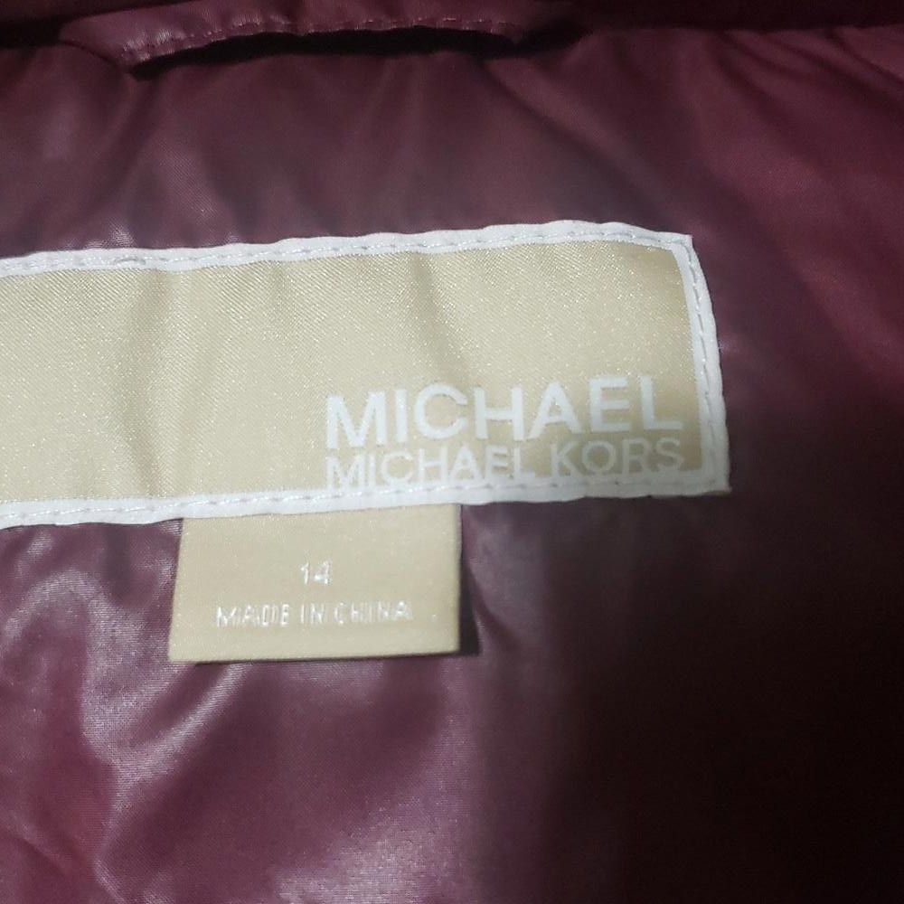 Michael Kors CT815 Michael Kors Ladies Burgundy Gold Hooded Puffer Jacket Size XL / US 12-14 / IT 48-50 - 7 Thumbnail