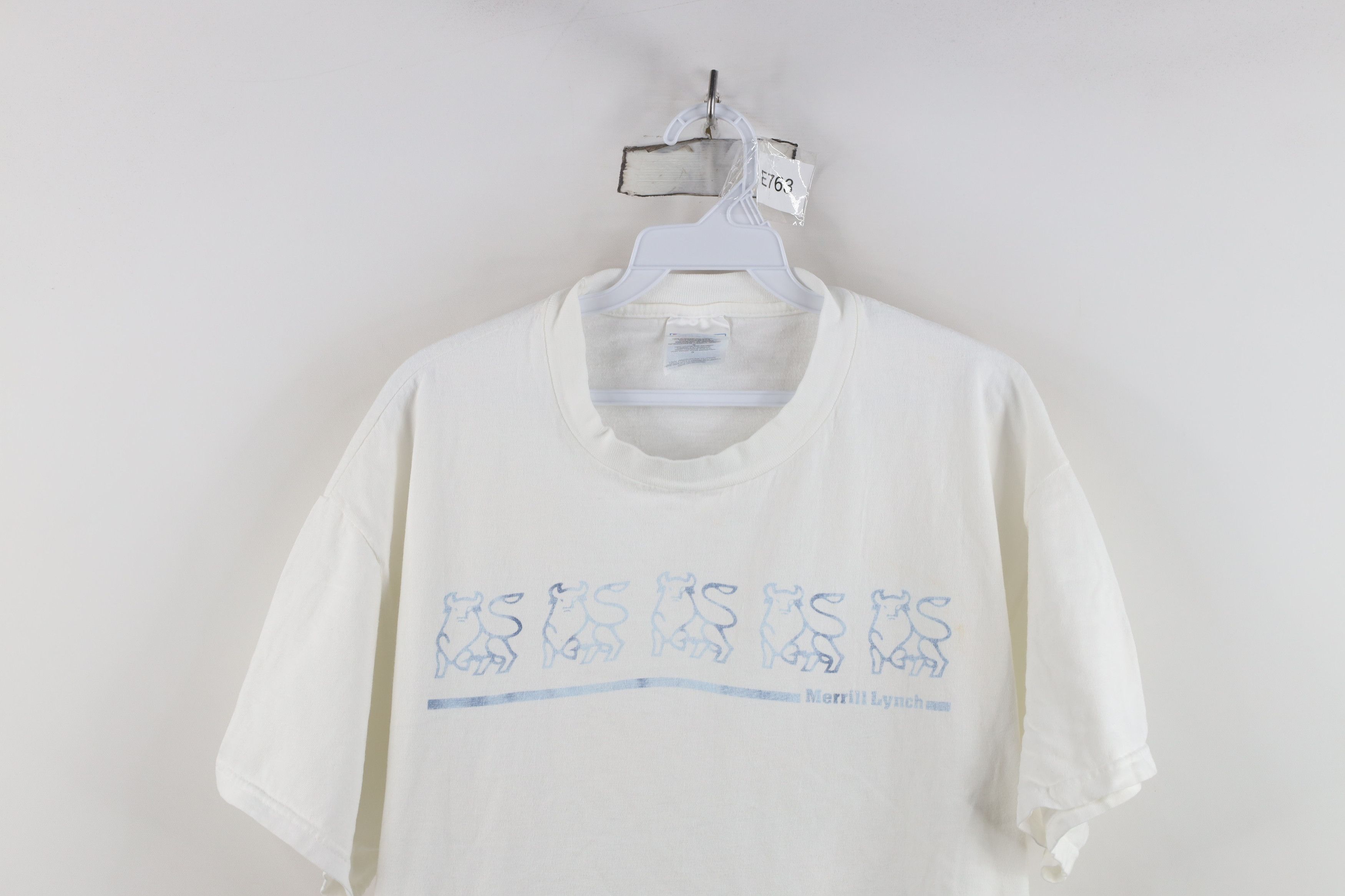Vintage Vintage 90s Spell Merrill Lynch Short Sleeve T-Shirt White Size US L / EU 52-54 / 3 - 2 Thumbnail