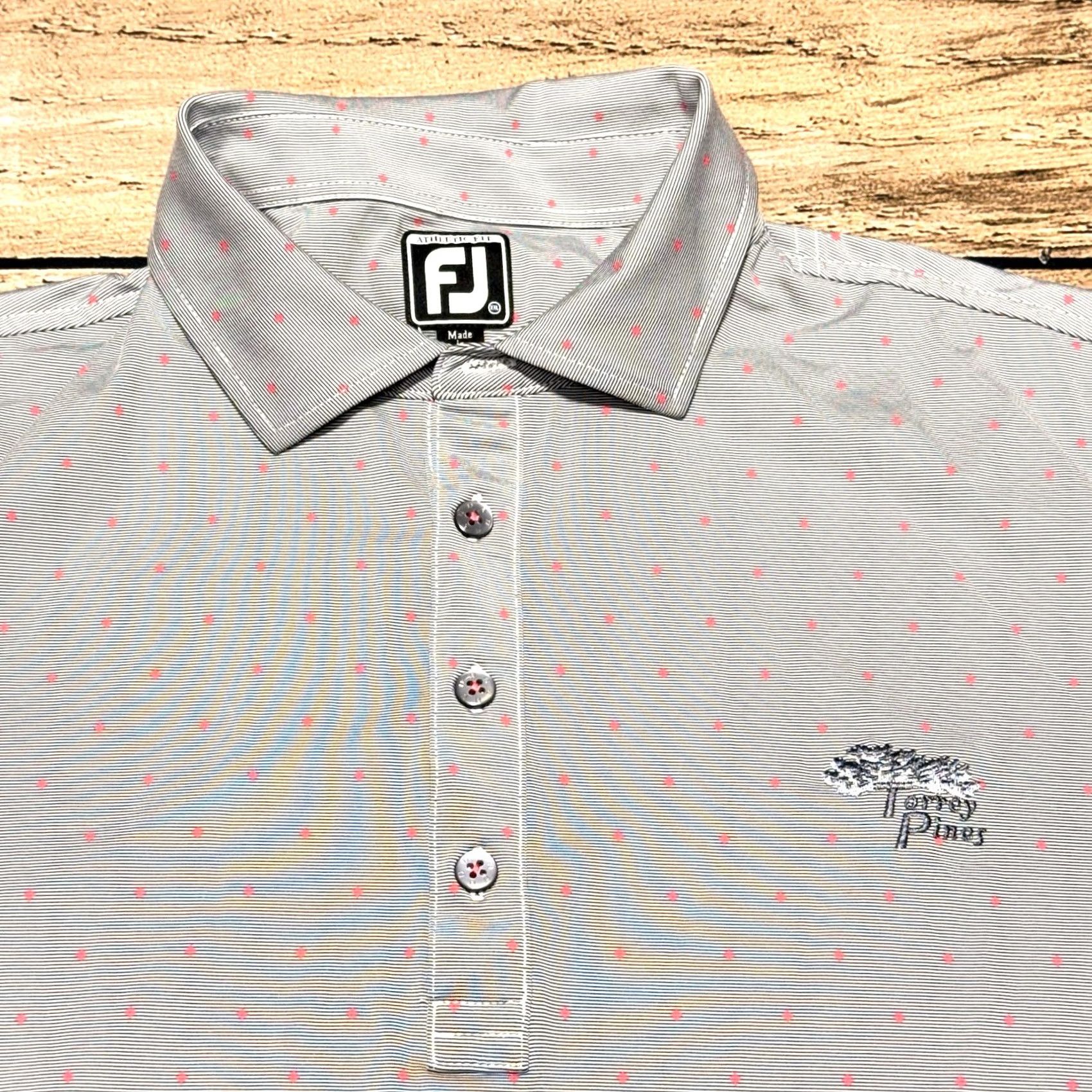 Footjoy FootJoy Polo Shirt Mens 2XL Gray Torrey Pines Golf Club Stretch Lightweight Size US XXL / EU 58 / 5 - 2 Thumbnail