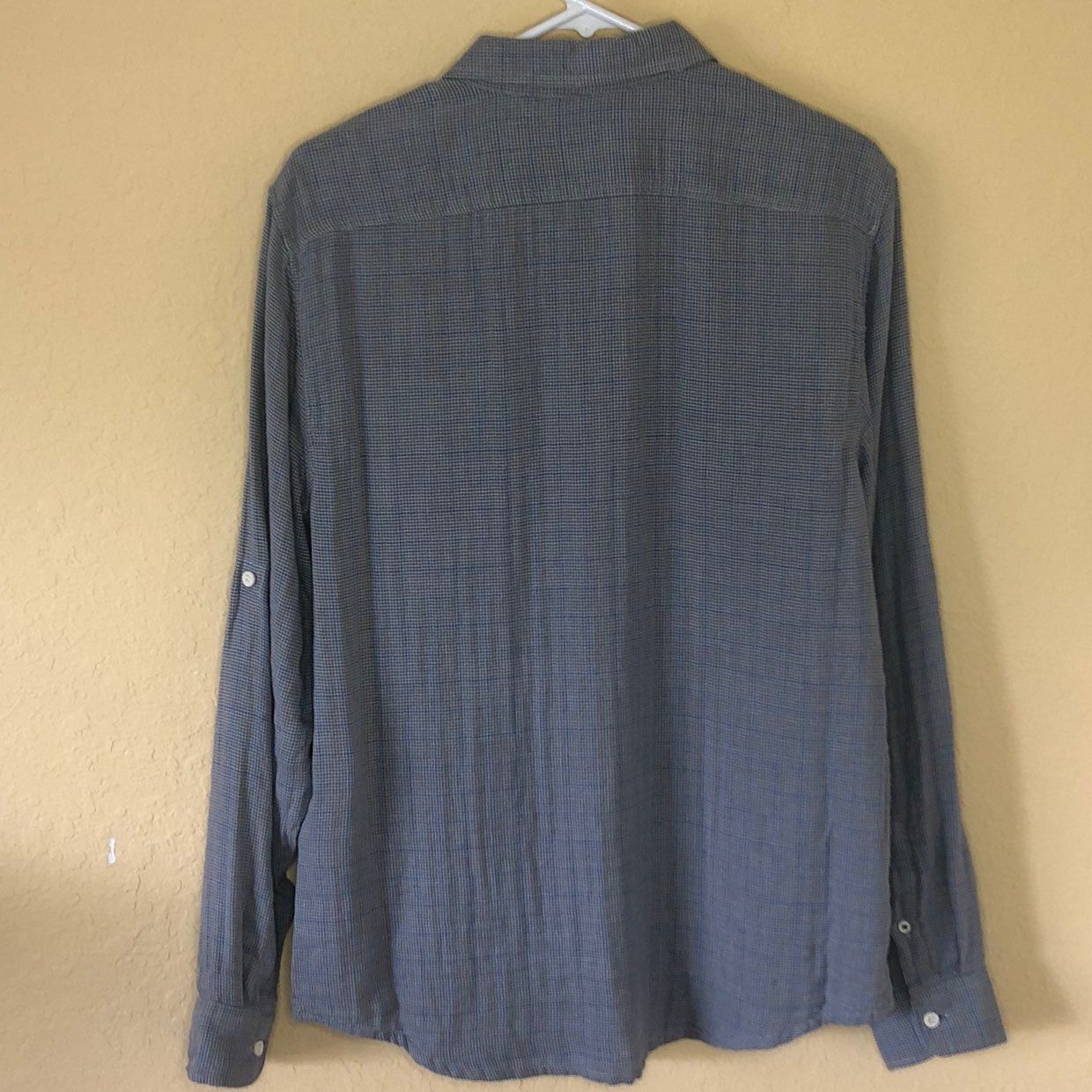 Dockers Dockers Doublecloth Button-up Cotton Shirt Gray Blue Medium Size US M / EU 48-50 / 2 - 6 Thumbnail
