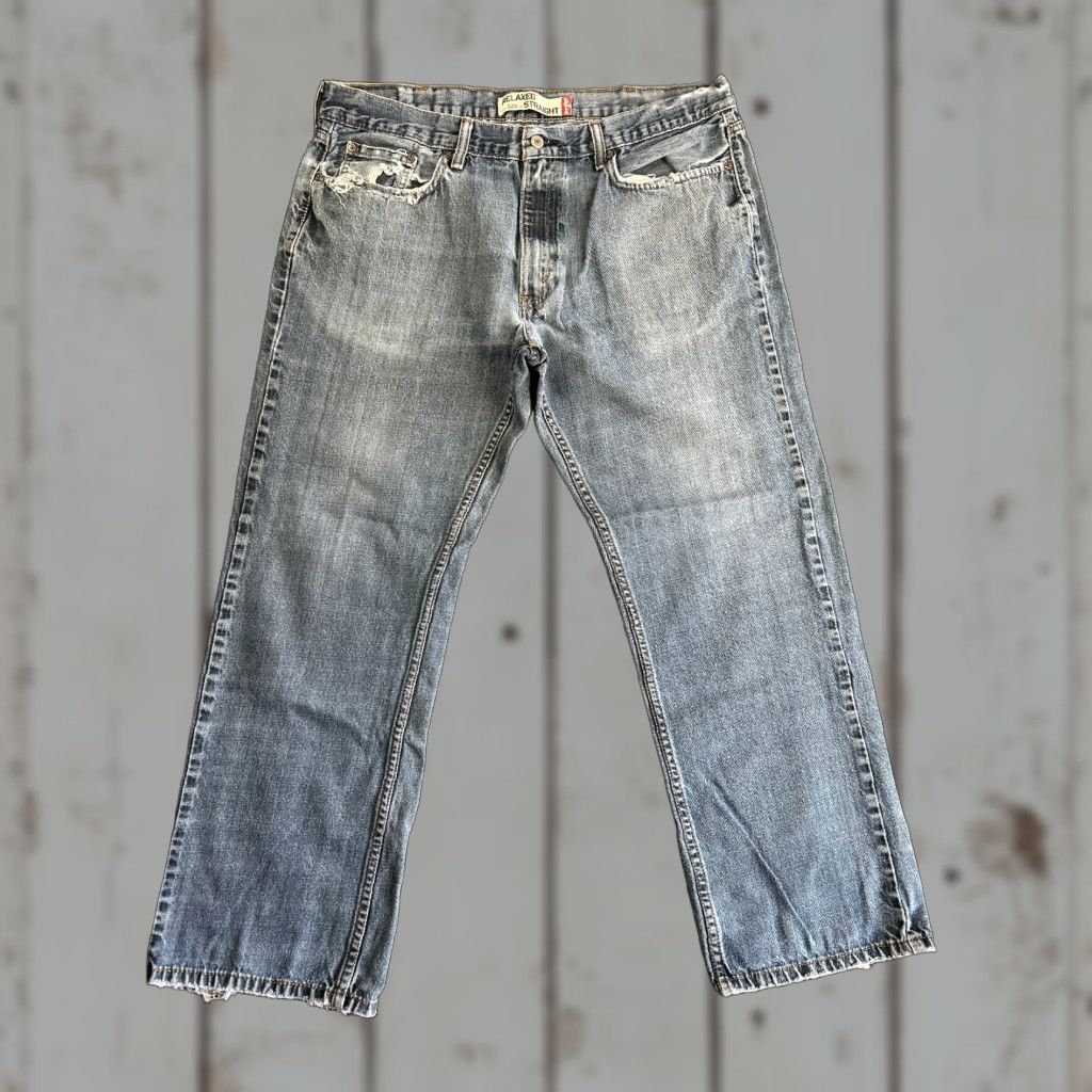 Levi's VINTAGE Levi’s 559 Straight Jeans 38 x 32 Medium Distressed Blue Men 90s Grunge Retro Size US 38 / EU 54 - 1 Thumbnail