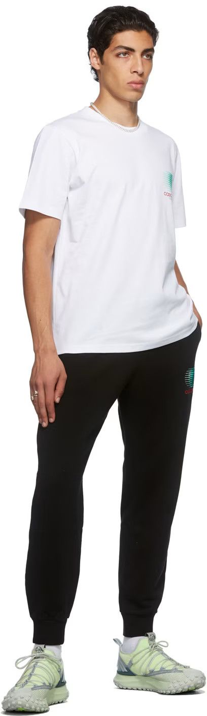 Black Embroidered Grand Prix Logo Sweatpants