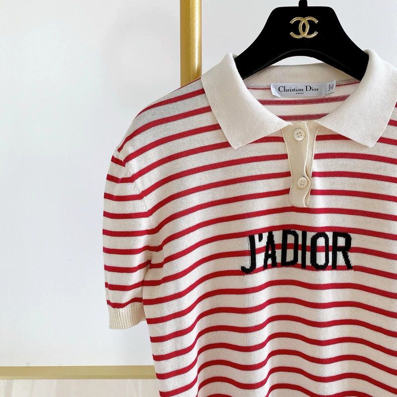 Dior Dior Striped letter knitted pink T-shirt Size XS / US 0-2 / IT 36-38 - 3 Thumbnail