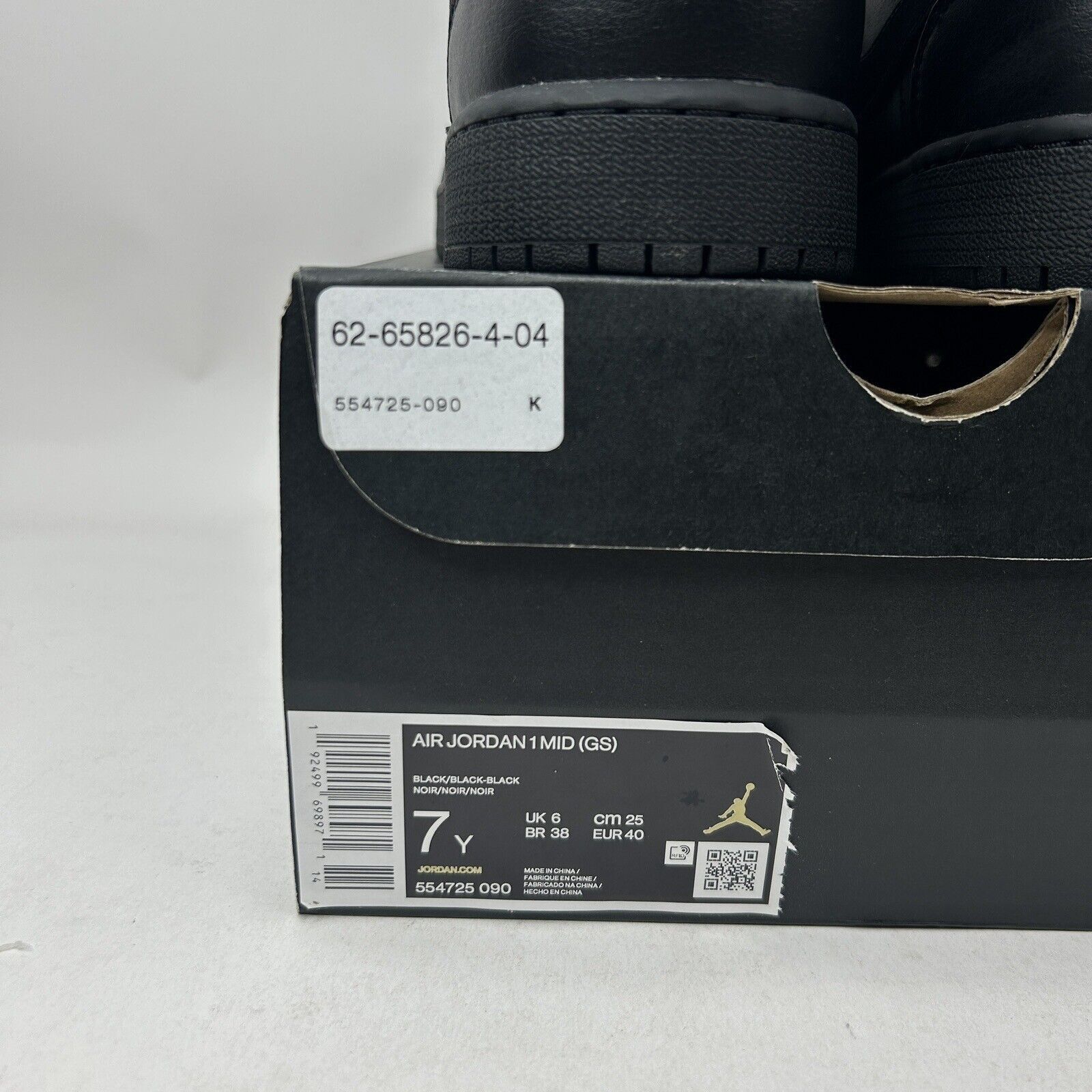 Jordan Brand Nike Air Jordan 1 Mid GS “Deep Black Nubuck Swoosh” 2023 Size US 8.5 / IT 38.5 - 5 Thumbnail