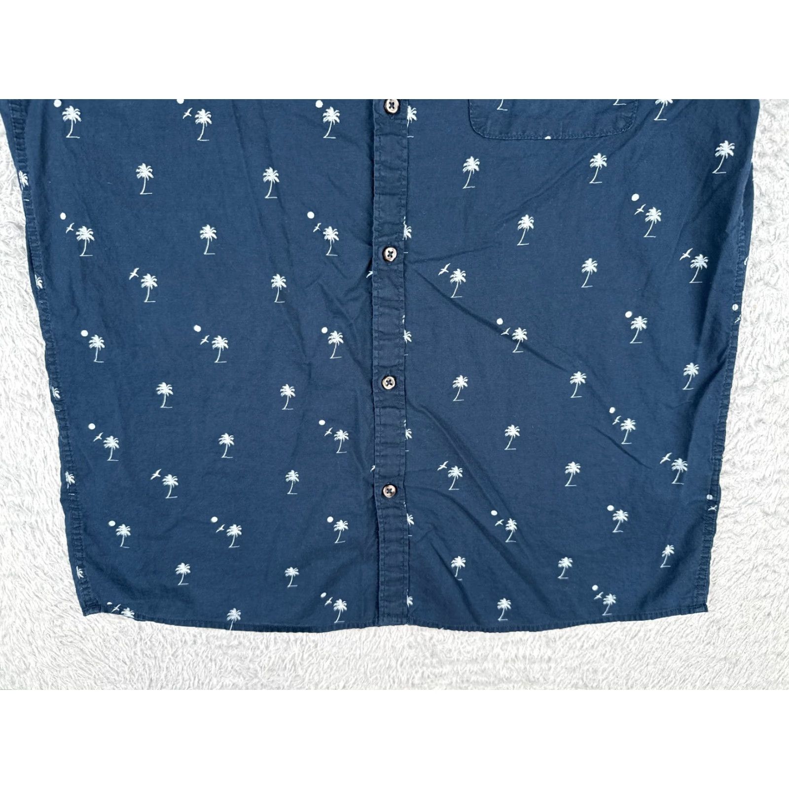 H&M H&M Shirt Men Medium Blue Palm Tree 100% Cotton Short Sleeve Hawaiian READ Size US M / EU 48-50 / 2 - 5 Thumbnail