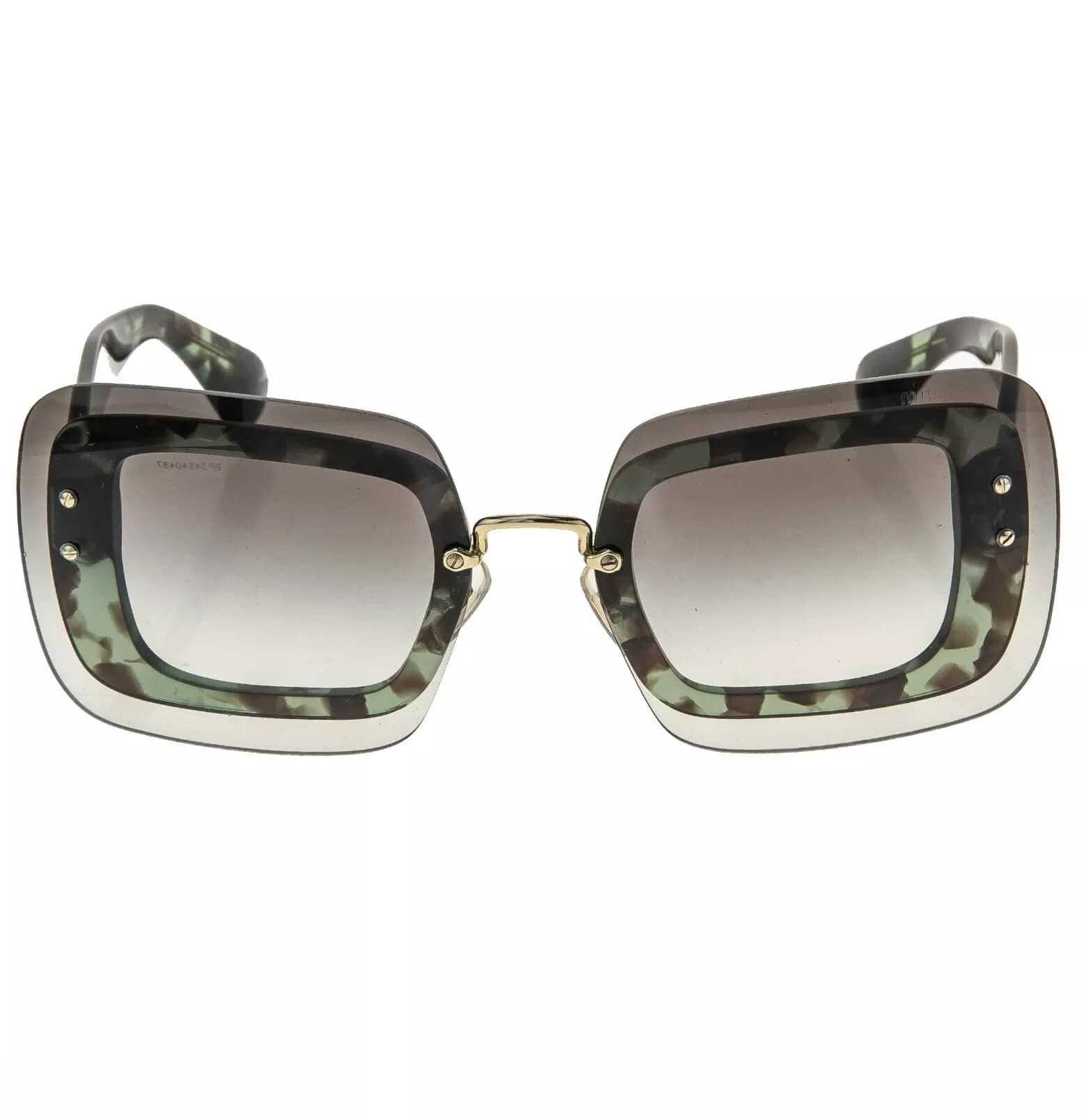 Miu Miu MIU MIU REVEAL MU02RS Transparent Green Brown Sunglasses 02R Size ONE SIZE - 11 Thumbnail