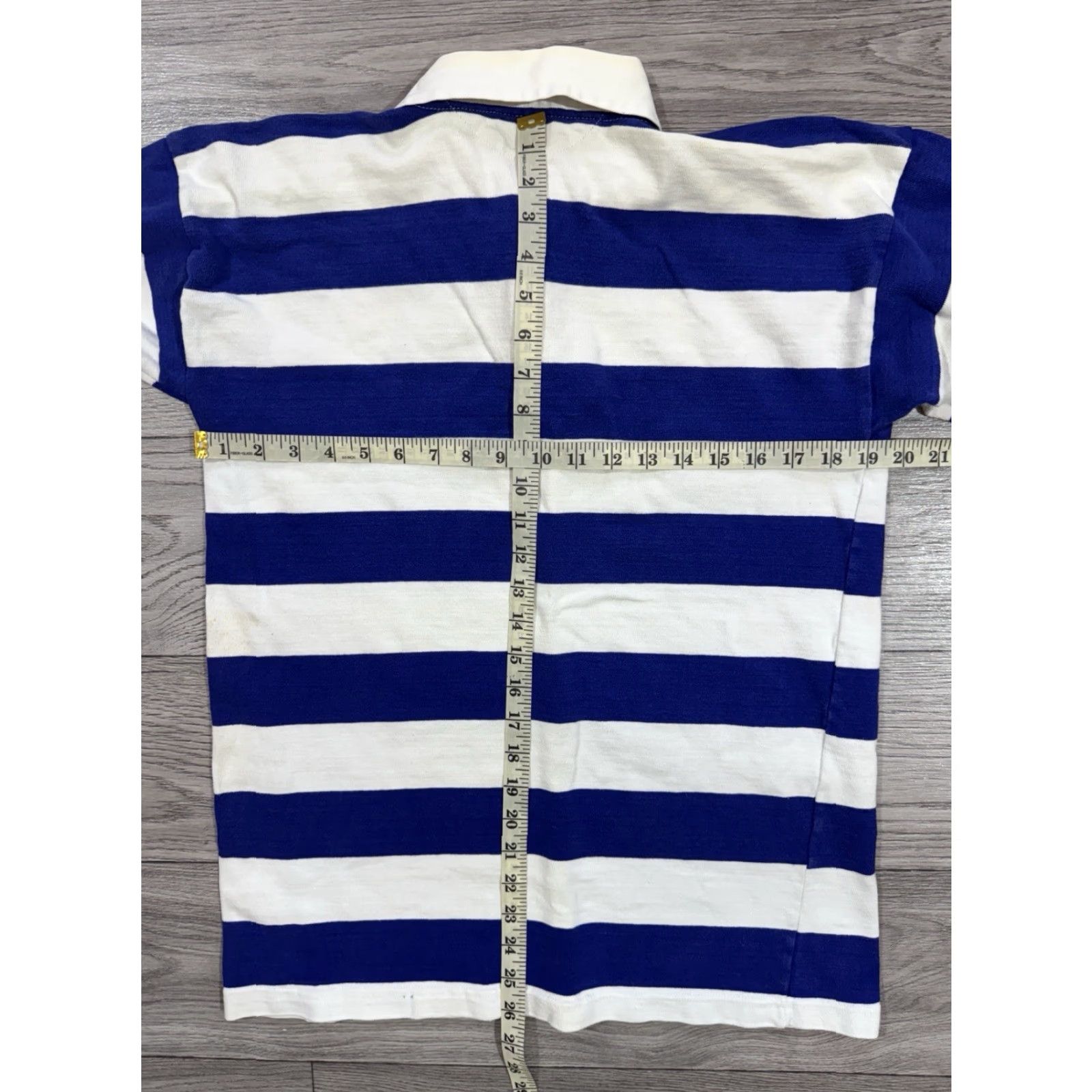 Umbro VINTAGE Umbro Rugby Shirt Mens L Long Sleeve White Blue Striped 90s Shirt Mens Boys Girls Size US L / EU 52-54 / 3 - 3 Thumbnail