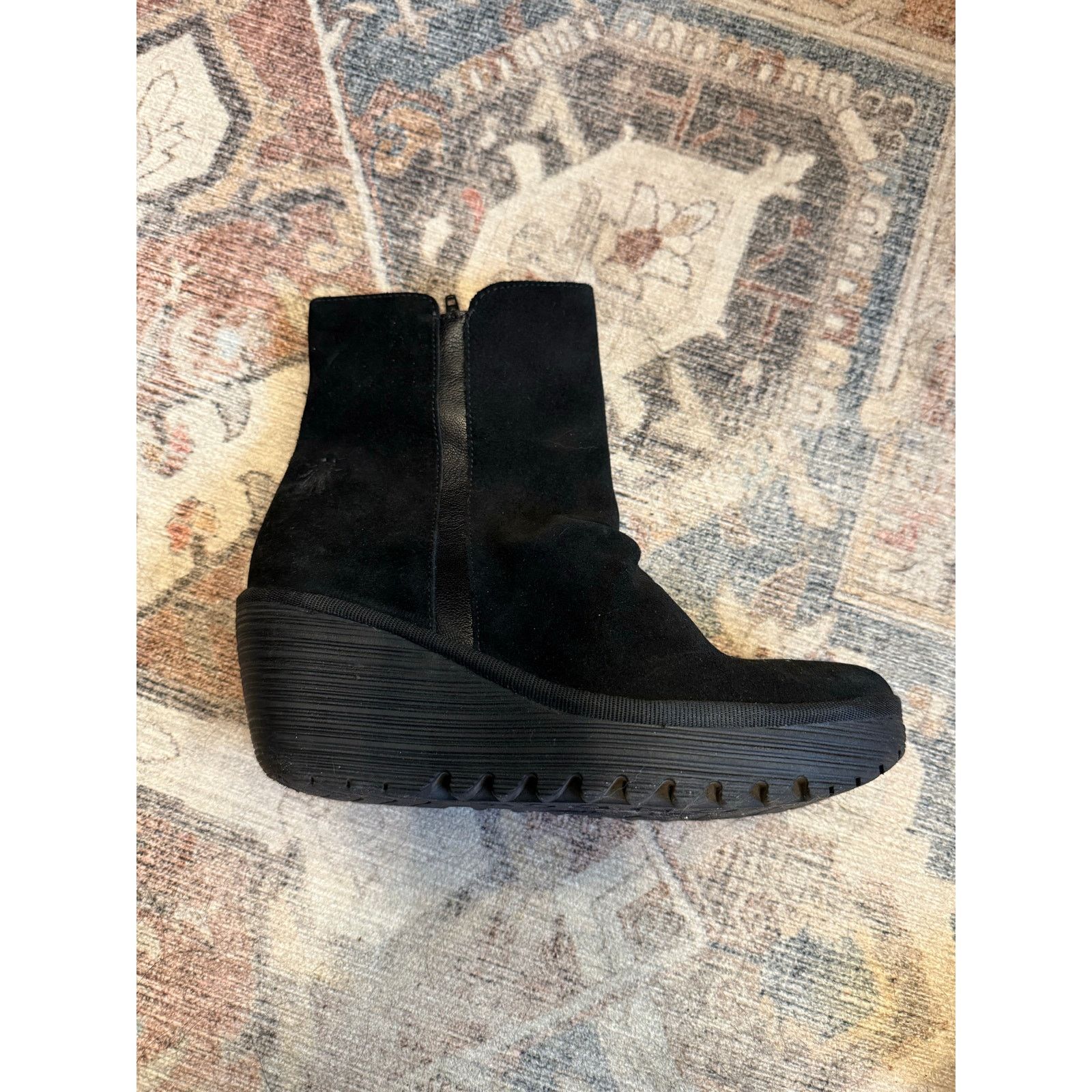 Fly London FLY LONDON Black Heeled Ankle Booties Sz EU 37 / US 7 ($269) Size US 7 / IT 37 - 2 Thumbnail