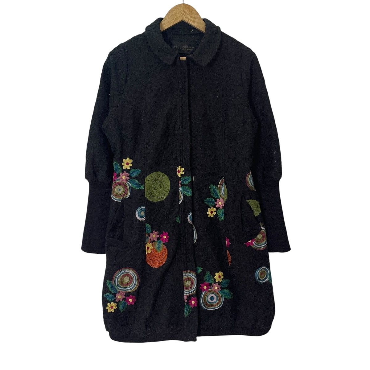 Japanese Brand Vintage Jacopass Embroidery Art Trench Jacket Size L / US 10 / IT 46 - 1 Thumbnail
