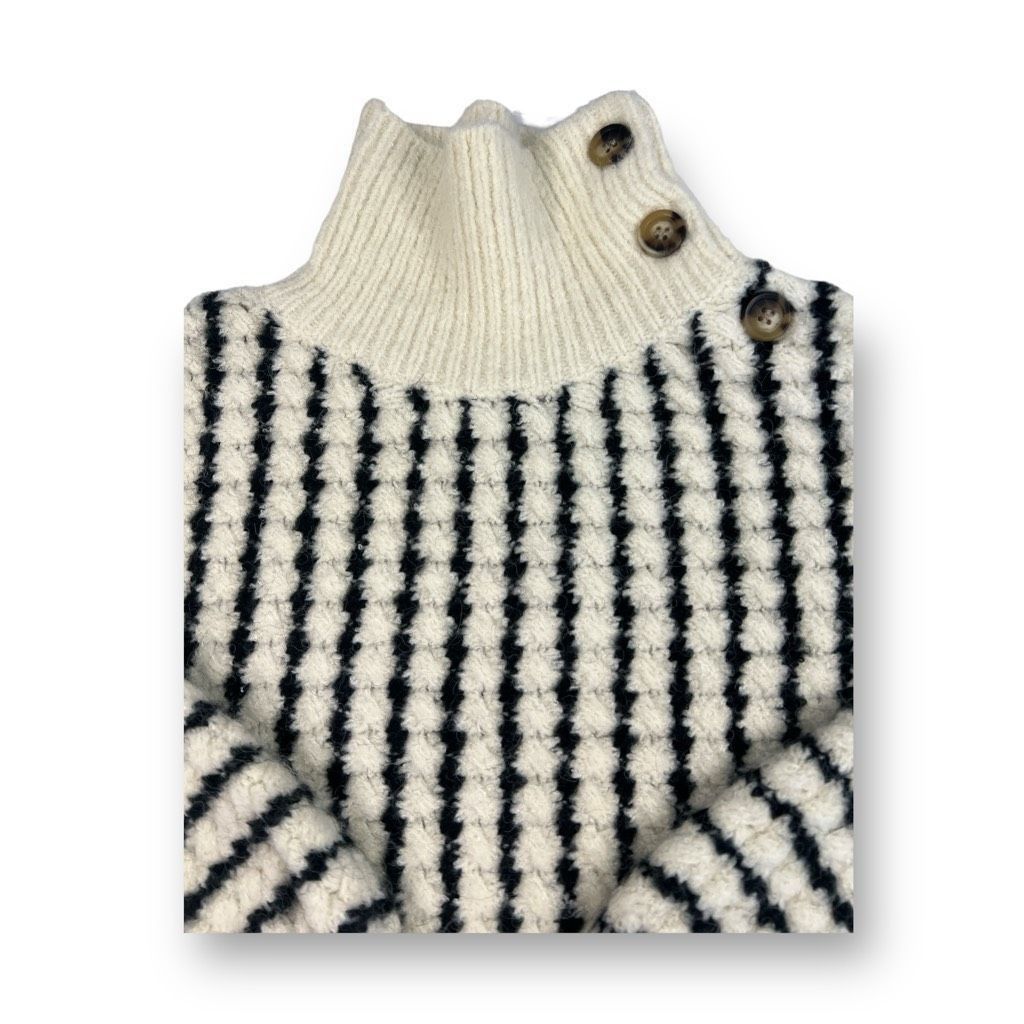 FRNCH Frnch Button Mock Neck Sweater Size Small Medium Size M / US 6-8 / IT 42-44 - 2 Thumbnail