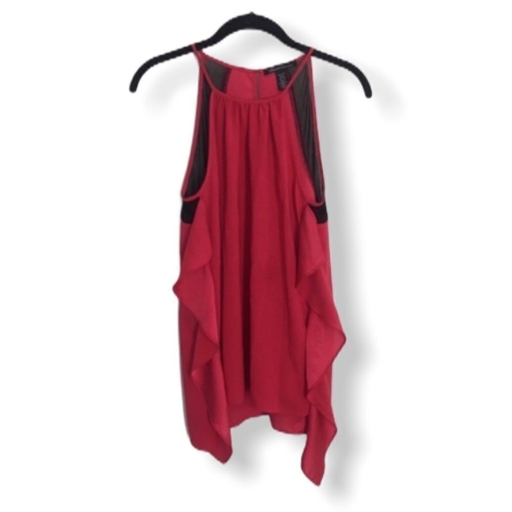 Kenneth Cole Kenneth Cole Pink Sleeveless Ruffle Top Mesh Detail Draped B Size XS / US 0-2 / IT 36-38 - 3 Thumbnail