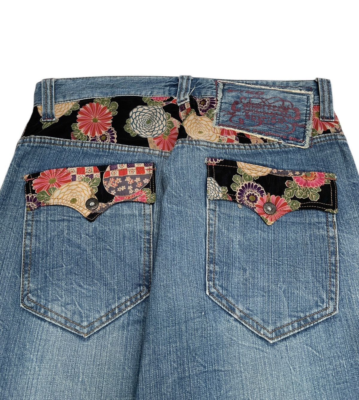 If Six Was Nine × Japanese Brand Rare Design Vintage Brand Piko Sukajan Baggy Jeans 1990s Size US 35 - 4 Thumbnail
