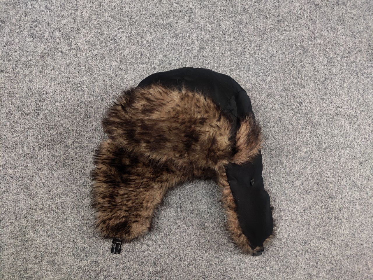 If Six Was Nine Vintage Y2K Fuzzy Fur Ushanka Hat Black faded l.g.b. Style Size ONE SIZE - 4 Thumbnail