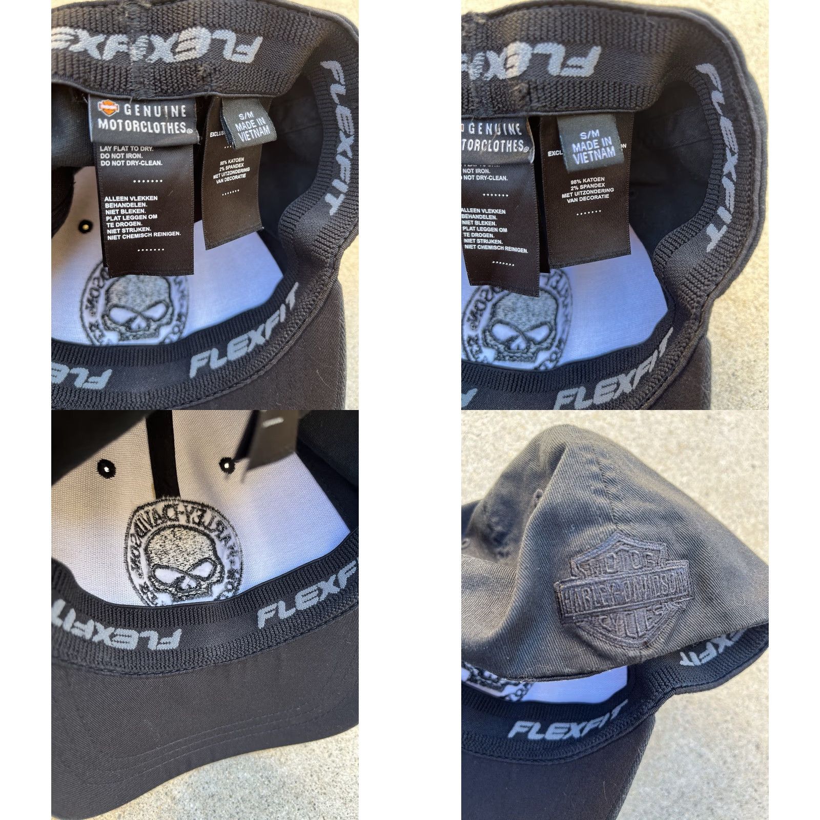 Harley Davidson Harley-Davidson Cap Hat Men's Black Reaper Motorcycle S/M Chopper Biker Outlaw Baseball Cap Unisex Adults Size ONE SIZE - 8 Thumbnail