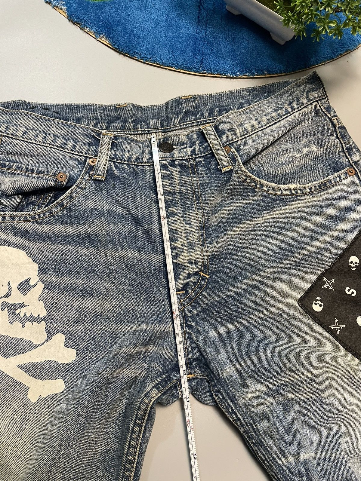 If Six Was Nine RNA Punk Skull Distressed Denim Size US 32 / EU 48 - 21 Thumbnail