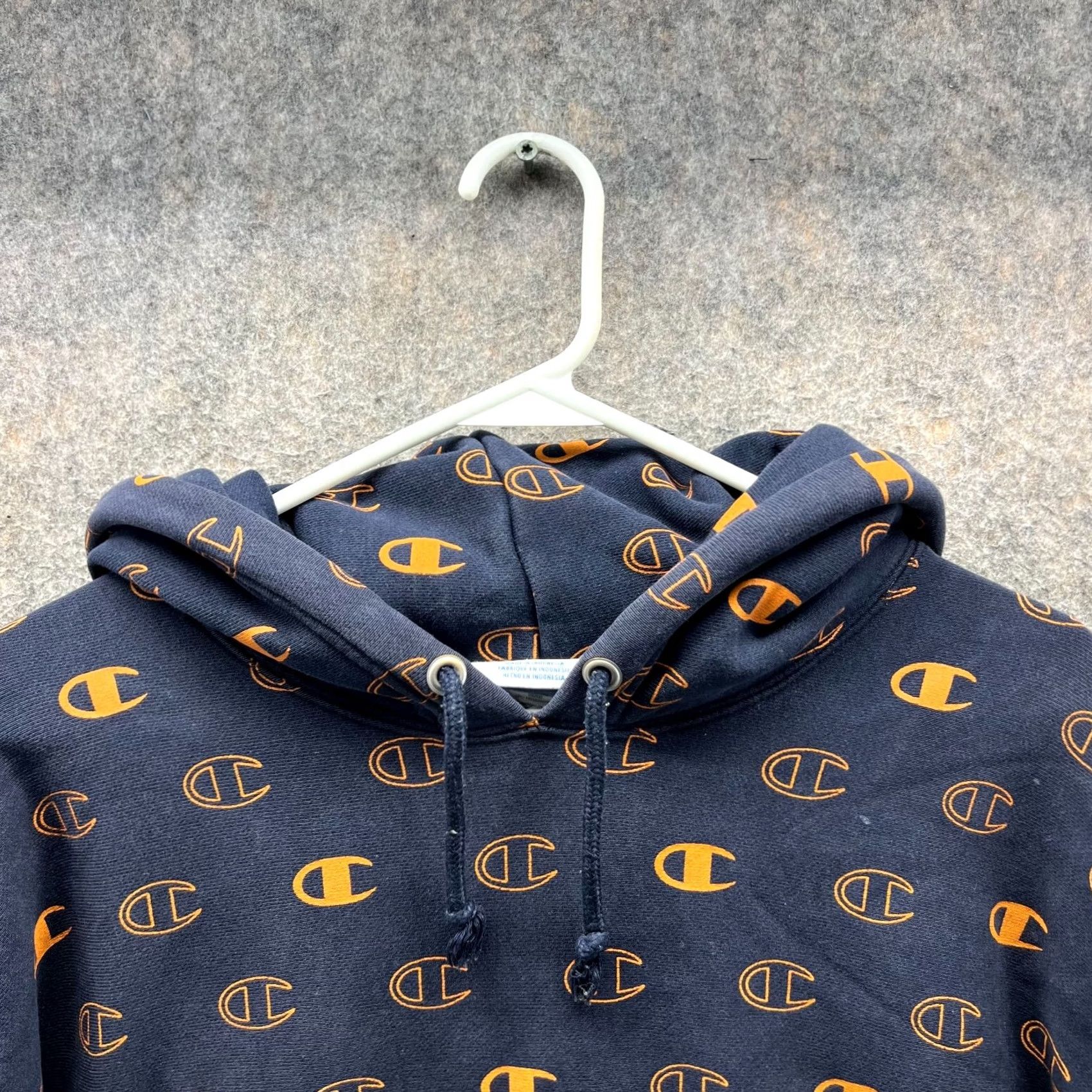 Champion VINTAGE Champion Sweater Womens 2X Blue Orange Reverse Weave Hoodie Pullover AOP Vtg Size XXL / US 16-18 / IT 52-54 - 7 Thumbnail