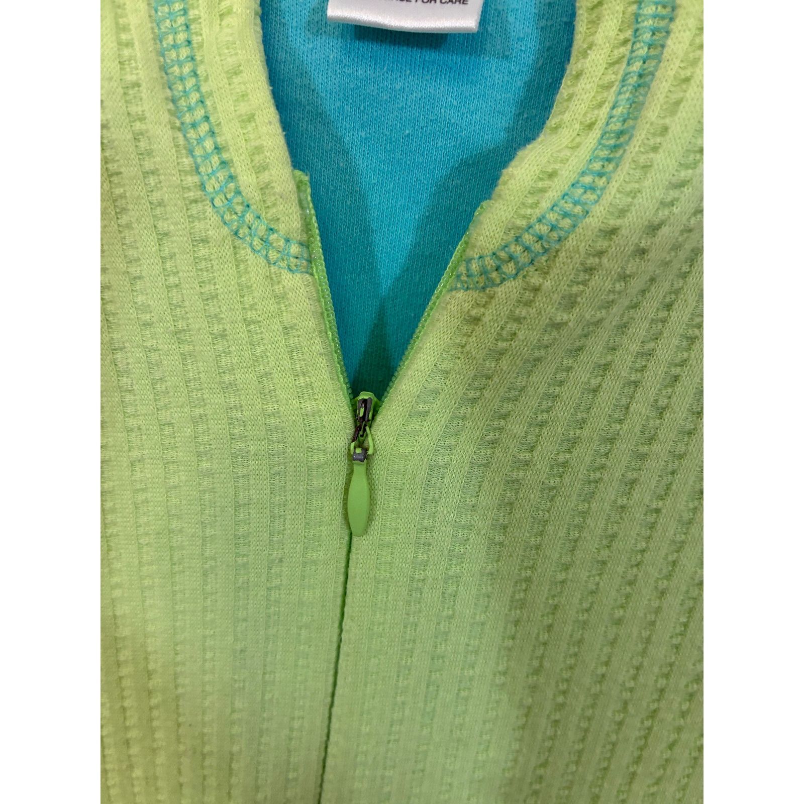 Other Stan Herman Pastel Green Quilt Waffle Knit Prairie Nightgown Size ONE SIZE - 4 Thumbnail