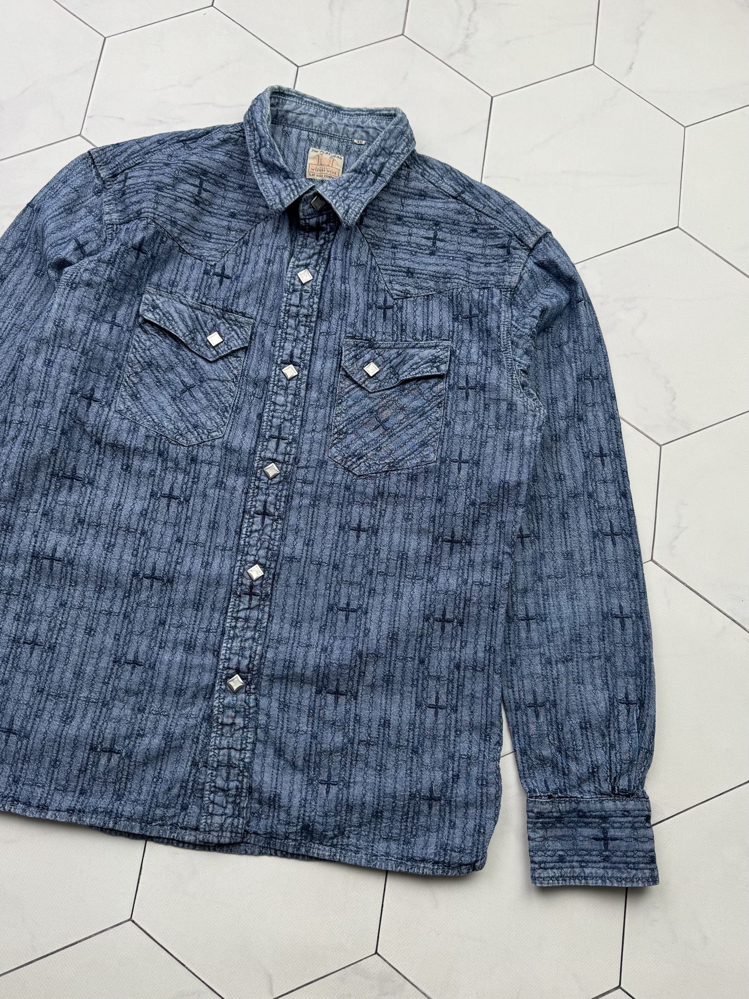The Flat Head The Flat Head Vintage Made in Japan Denim Shirt (B266) Size US S / EU 44-46 / 1 - 3 Thumbnail