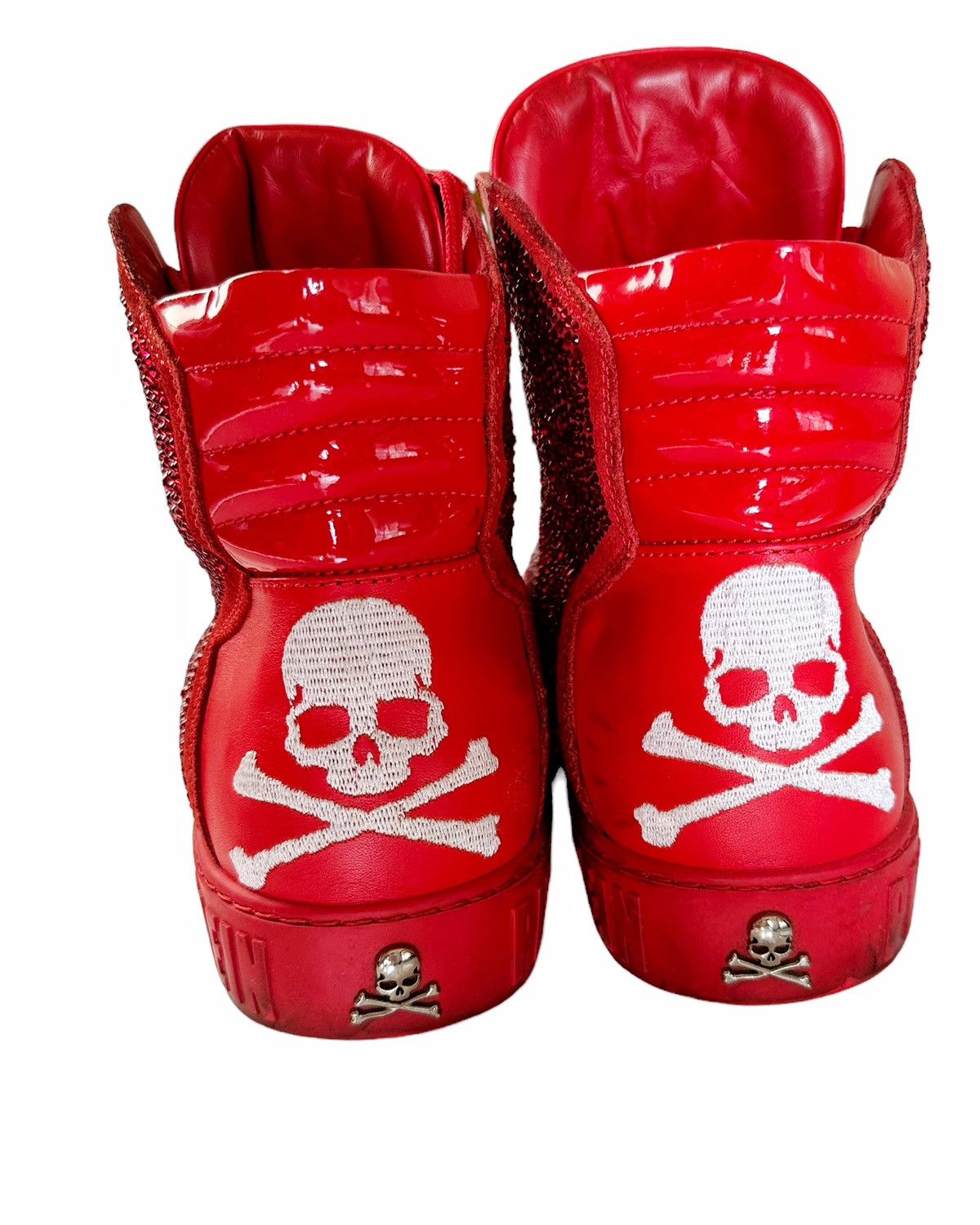 Philipp Plein Sz41 $5000 Money Beast Crystal Embellished Red Leather High Size US 8 / EU 41 - 4 Thumbnail