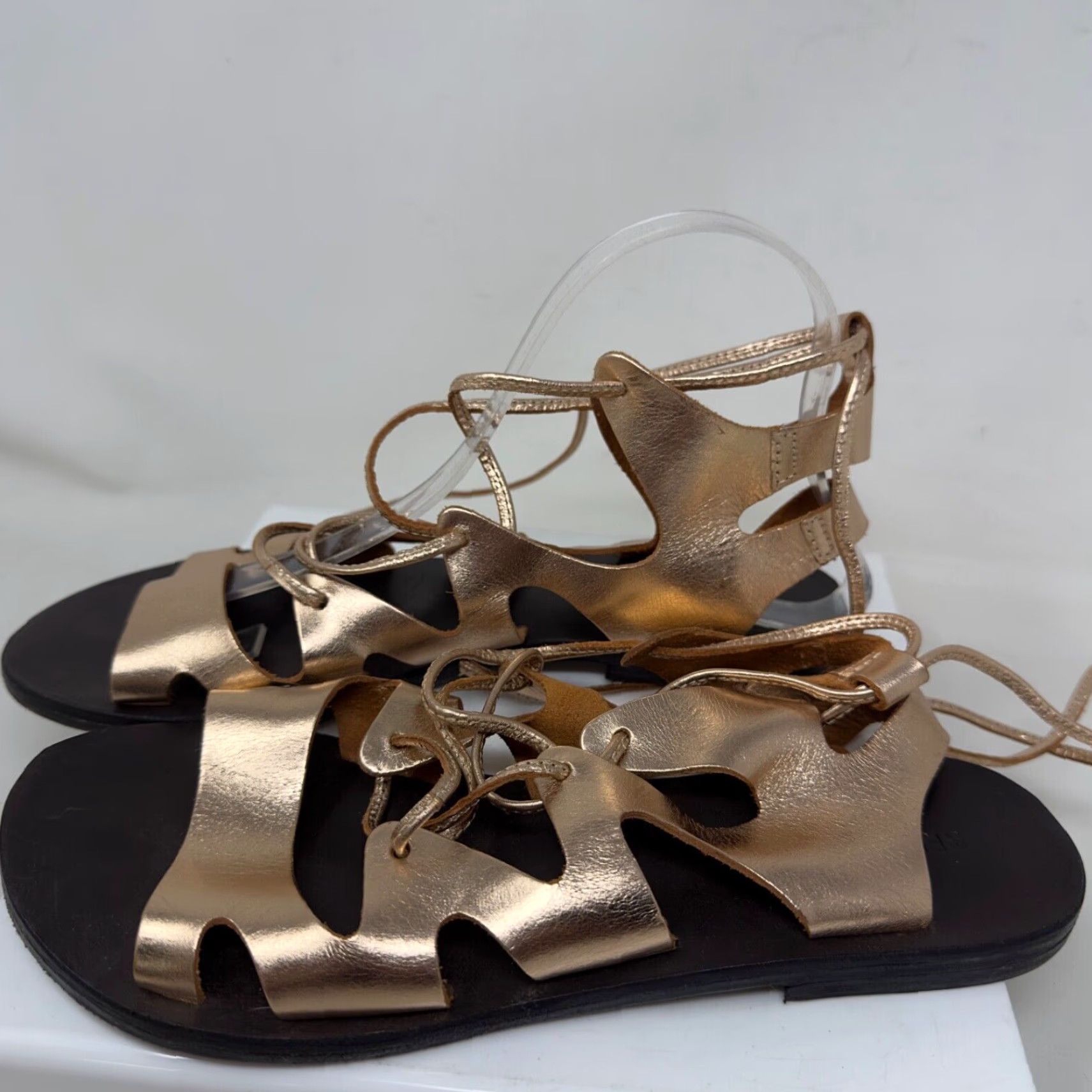 Vintage CB Fusion Sandals Womens 39 8 Rose Gold Copper Strappy Gladiator Leather Boho Clean Casual Travel Wide (C, D, W) Adjustable Vintage? Size US 8 / IT 38 - 3 Thumbnail