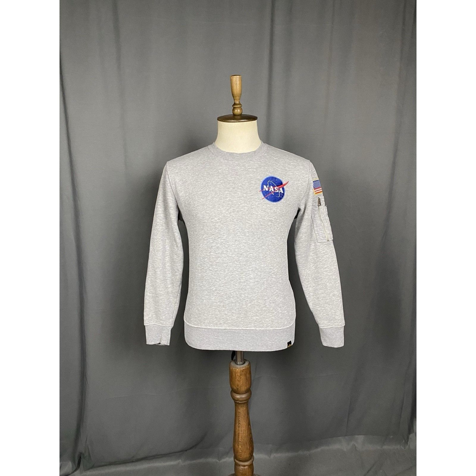 Alpha Industries Alpha Industries x Nasa Men's Big Logo Gray Crewneck Sweater Size US S / EU 44-46 / 1 - 3 Thumbnail
