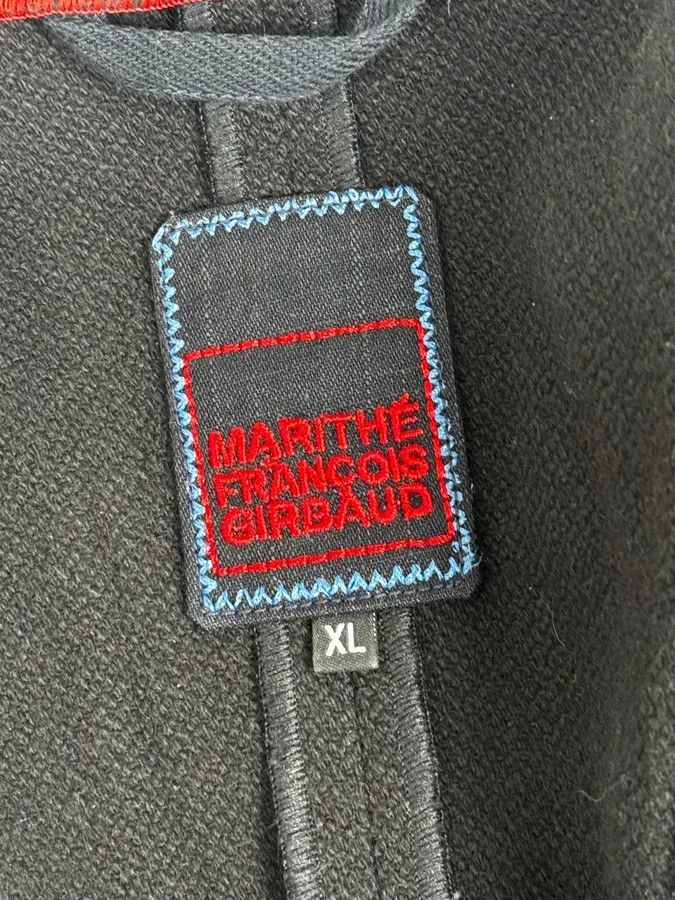 Marithe + Francois Girbaud 2000s Marithé + François Girbaud Asymmetrical Buttoned Black Officer Jacket Size S / US 4 / IT 40 - 13 Thumbnail