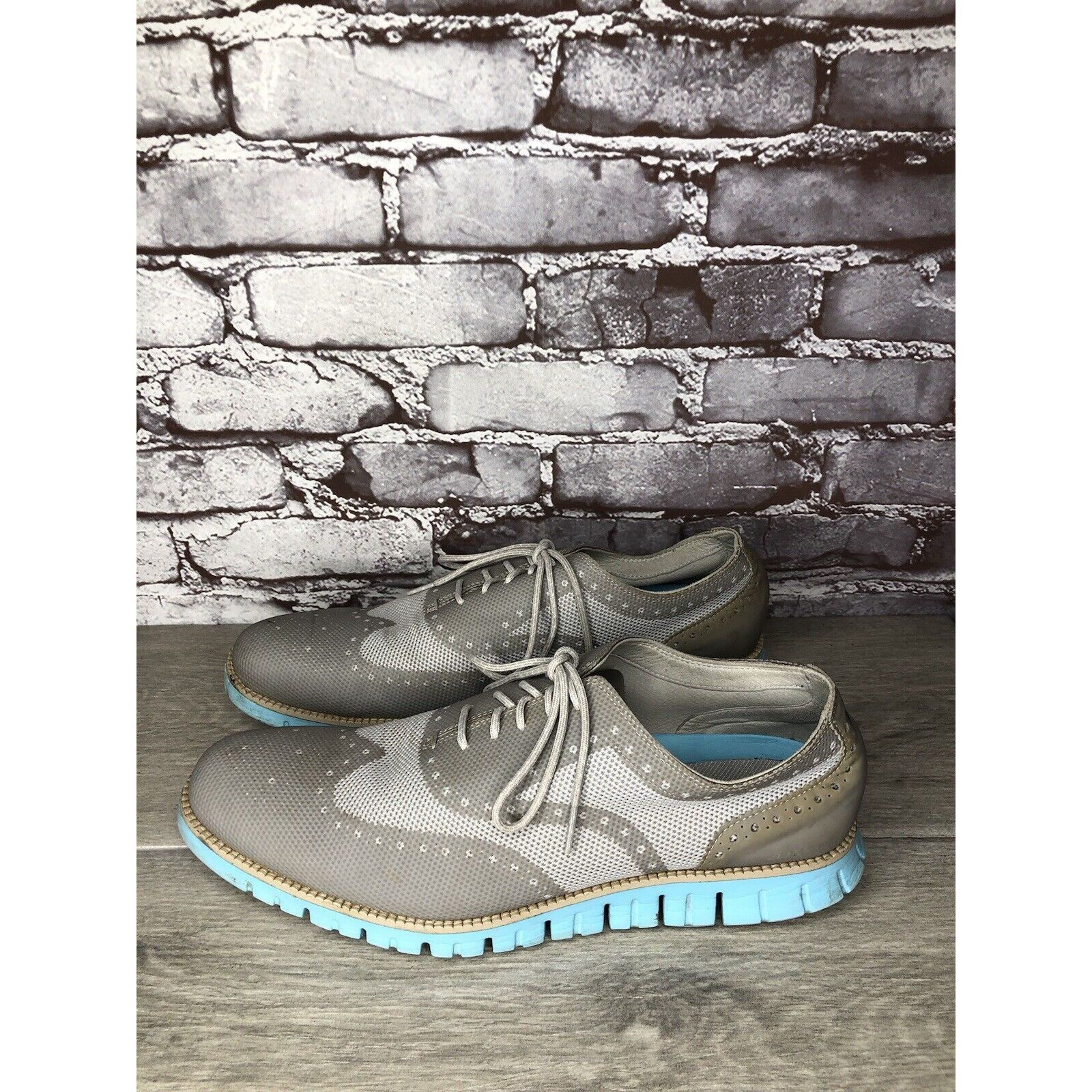 Cole Haan Cole Haan ZeroGrand Grand.OS Gray Mesh Wingtip Blue Shoes Me Size US 12 / EU 45 - 15 Thumbnail