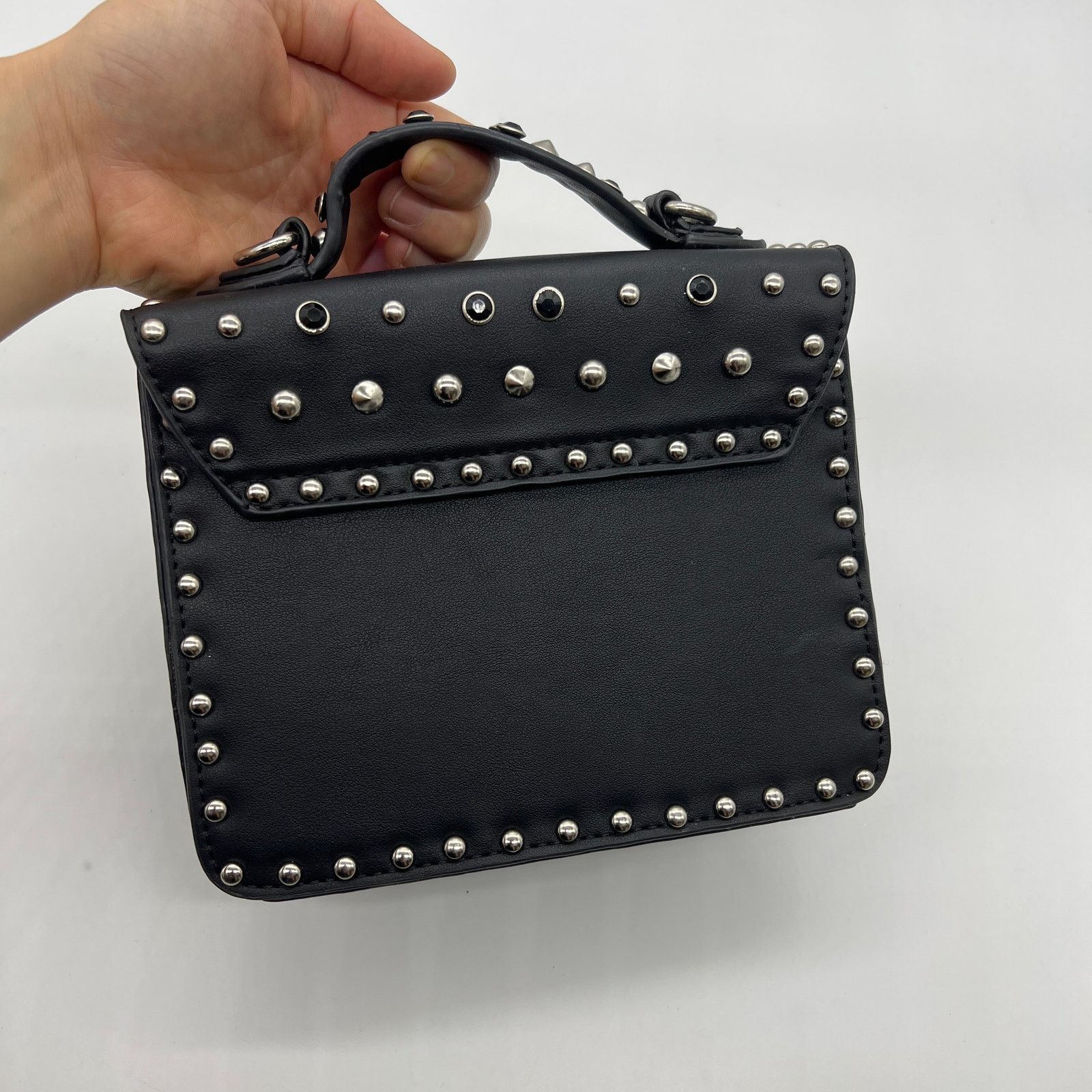 Other Womens Black Crossbody Bag Faux Leather with Chain Strap Size ONE SIZE - 2 Thumbnail